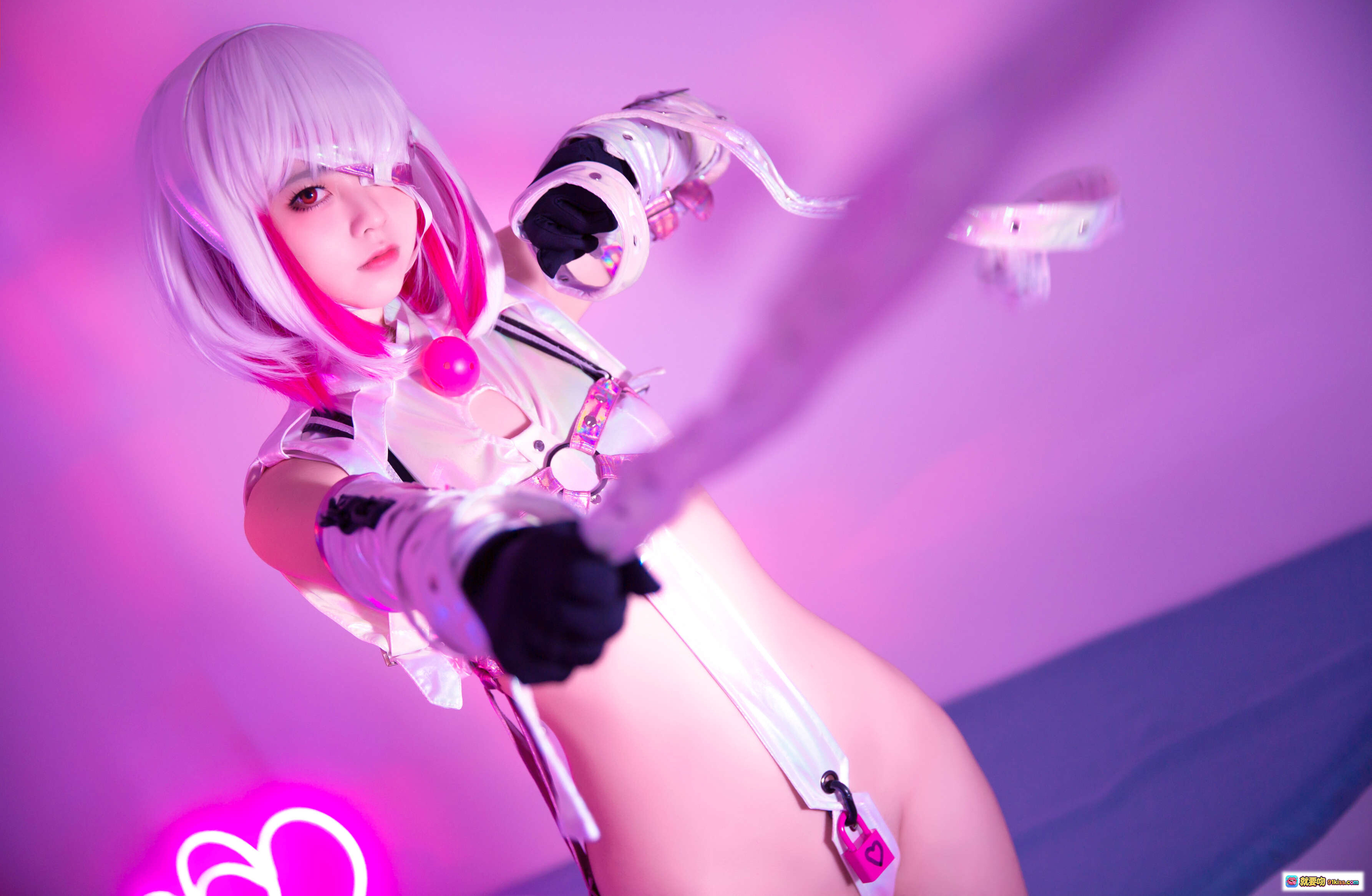 图片[2] - G44不会受伤 NO.035 珀尔诺 多娜多娜一起来做坏事吧 白发粉挑染 Cosplay 美少女 甜美系 服装精致 背景彩虹阶梯 拍摄高清 34P 236MB - 就要吻