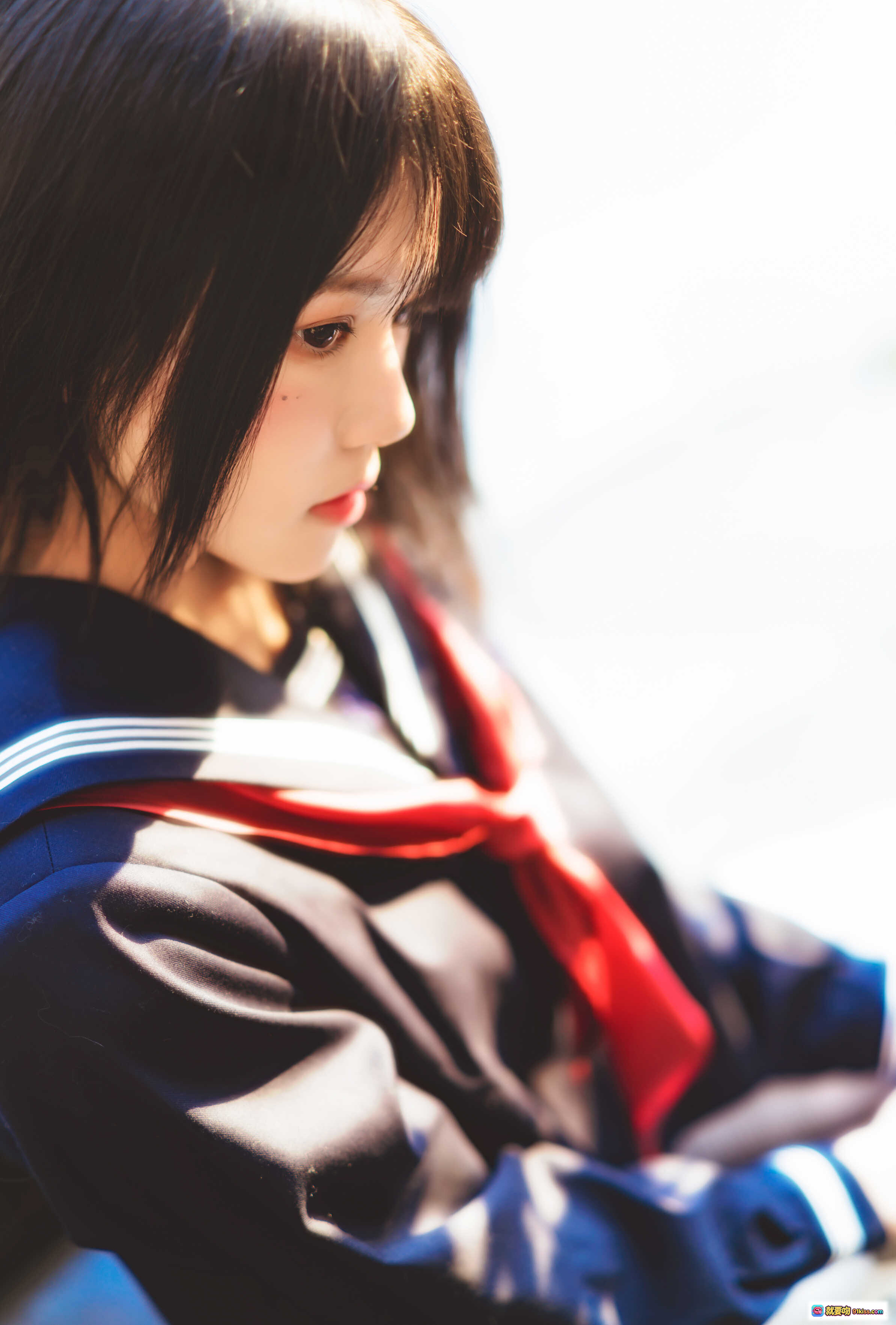 图片[9] - 桜桃喵012小少女黑色水手服写真 50P高清美腿袜子校园风穿搭特写 - 就要吻