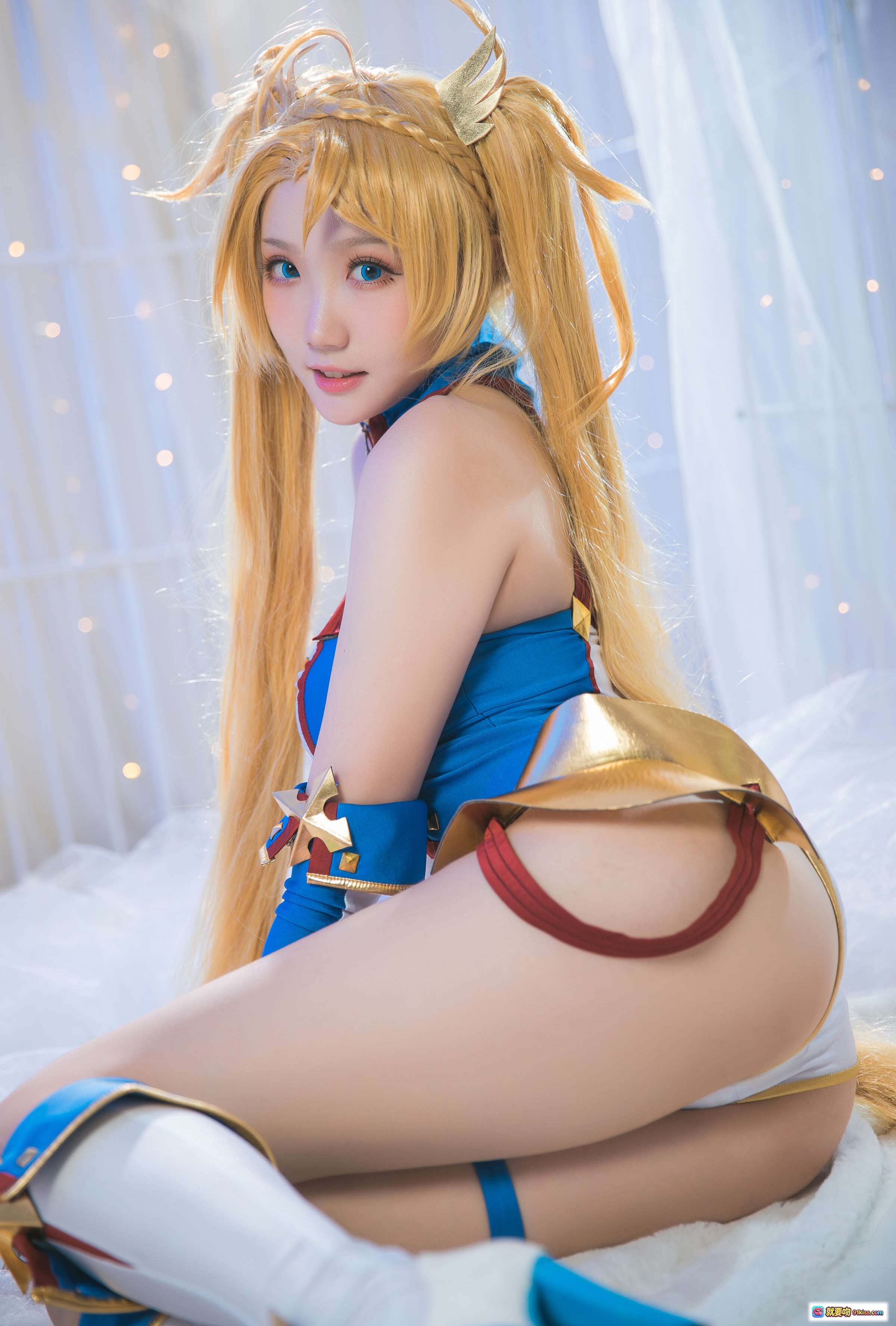 图片[10] - 瓜希酱NO.024布拉达曼特cosplay写真 | 金发双马尾 | 蓝白战衣 | 精致道具剑 | 天使背景 | 高清美图25P - 就要吻