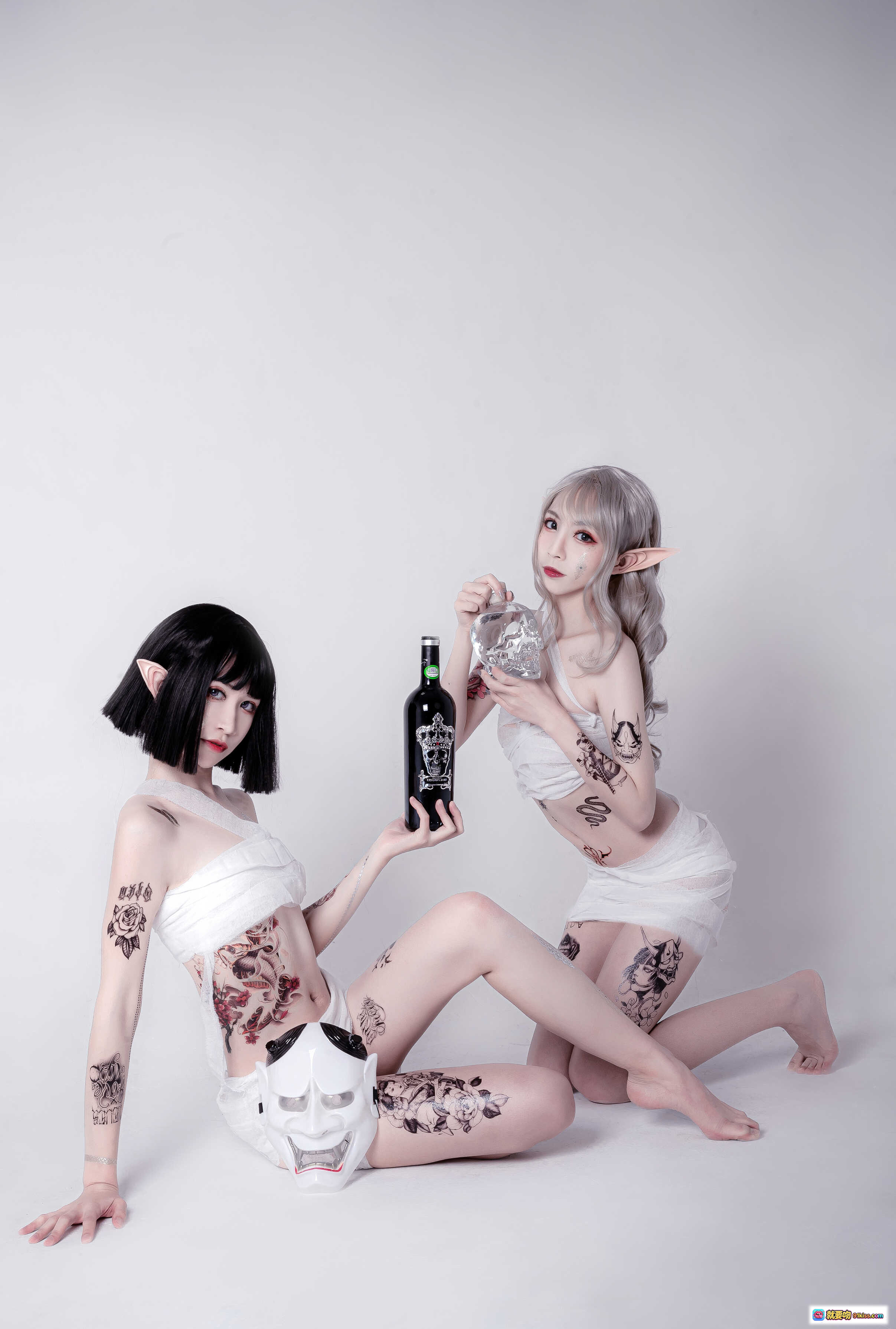 图片[10] - 阮邑_Fairy NO.003 绑带武士风写真 人体艺术纹身剑道造型 白色绷带缠绕性感美腿 41P高清图集 - 就要吻