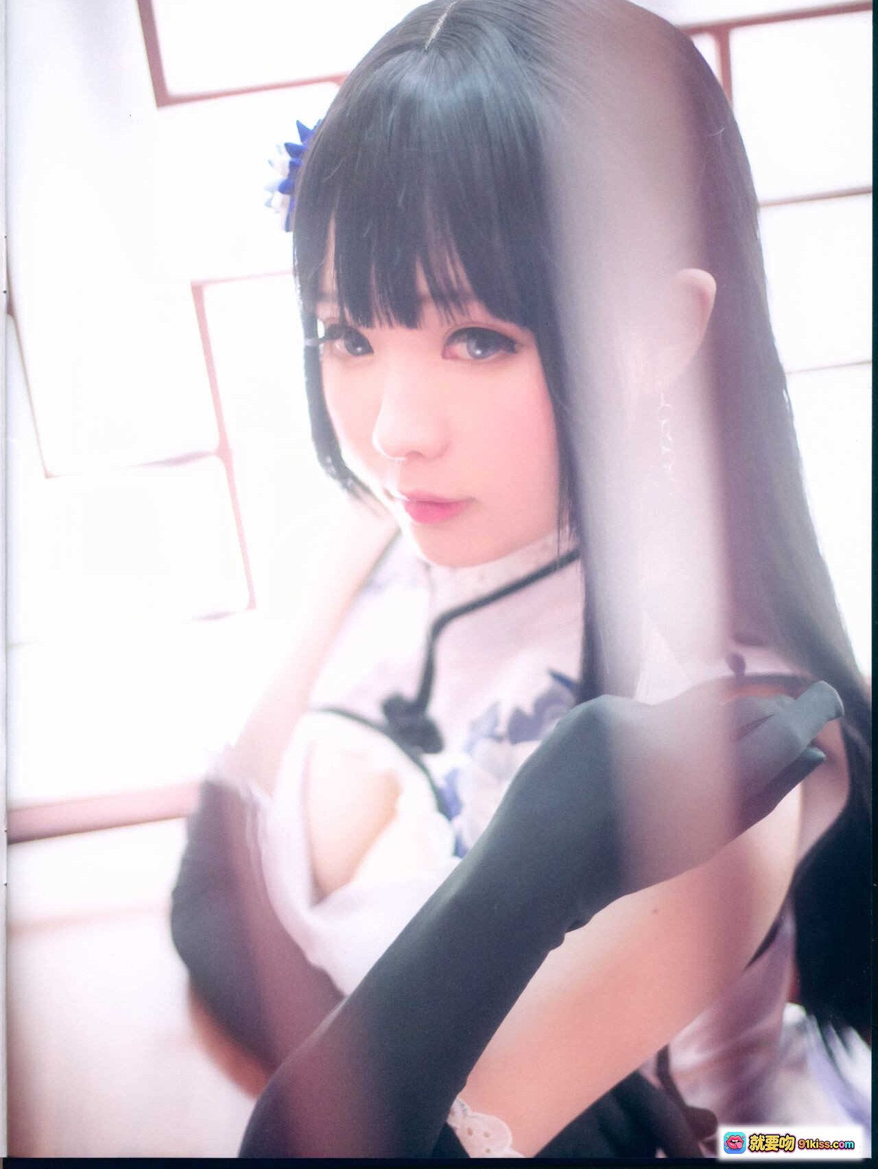 霜月shimo NO.007 幻想金瓶梅 Cosplay写真 26P高清美图 黑发蓝饰旗袍少女 优雅性感姿态 12MB下载 - 就要吻