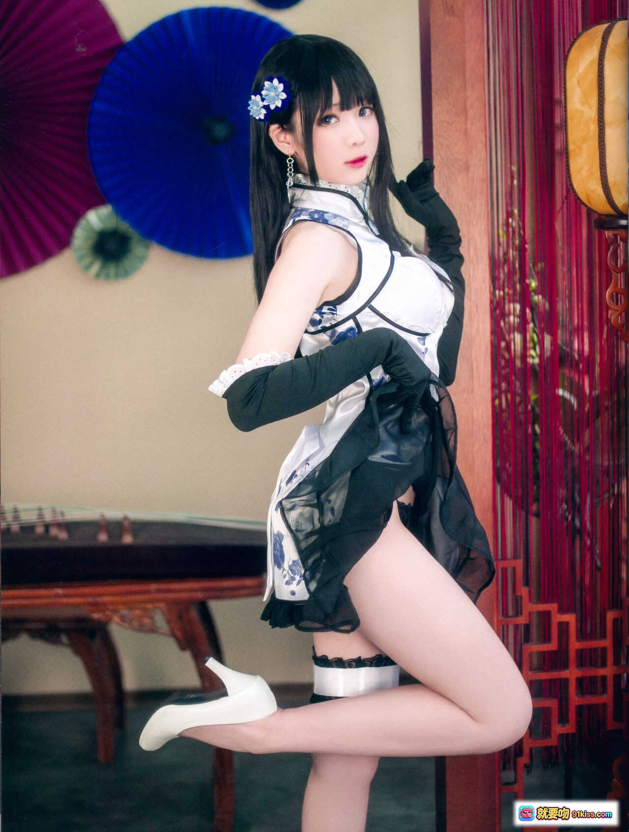 图片[9] - 霜月shimo NO.007 幻想金瓶梅 Cosplay写真 26P高清美图 黑发蓝饰旗袍少女 优雅性感姿态 12MB下载 - 就要吻