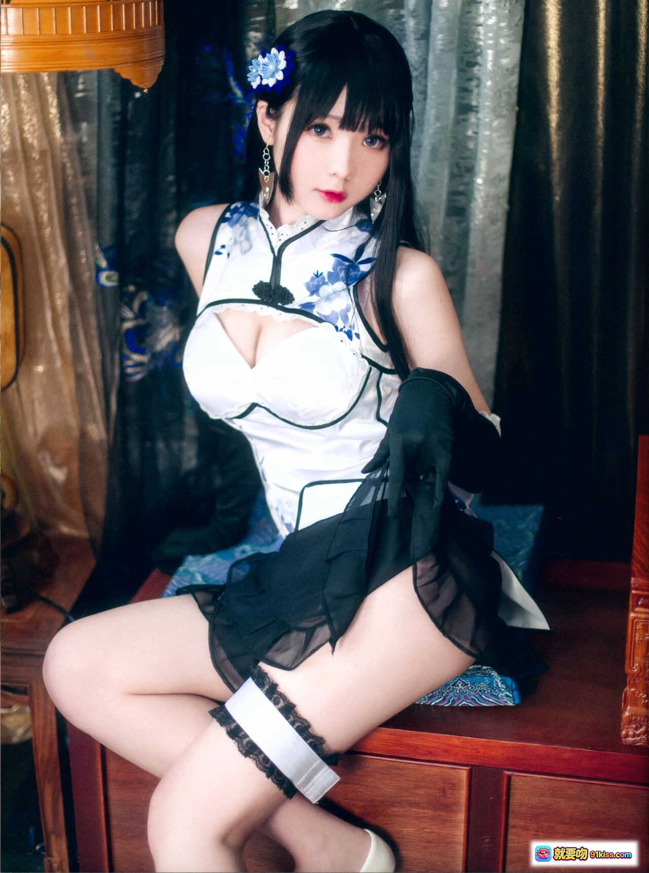 图片[10] - 霜月shimo NO.007 幻想金瓶梅 Cosplay写真 26P高清美图 黑发蓝饰旗袍少女 优雅性感姿态 12MB下载 - 就要吻