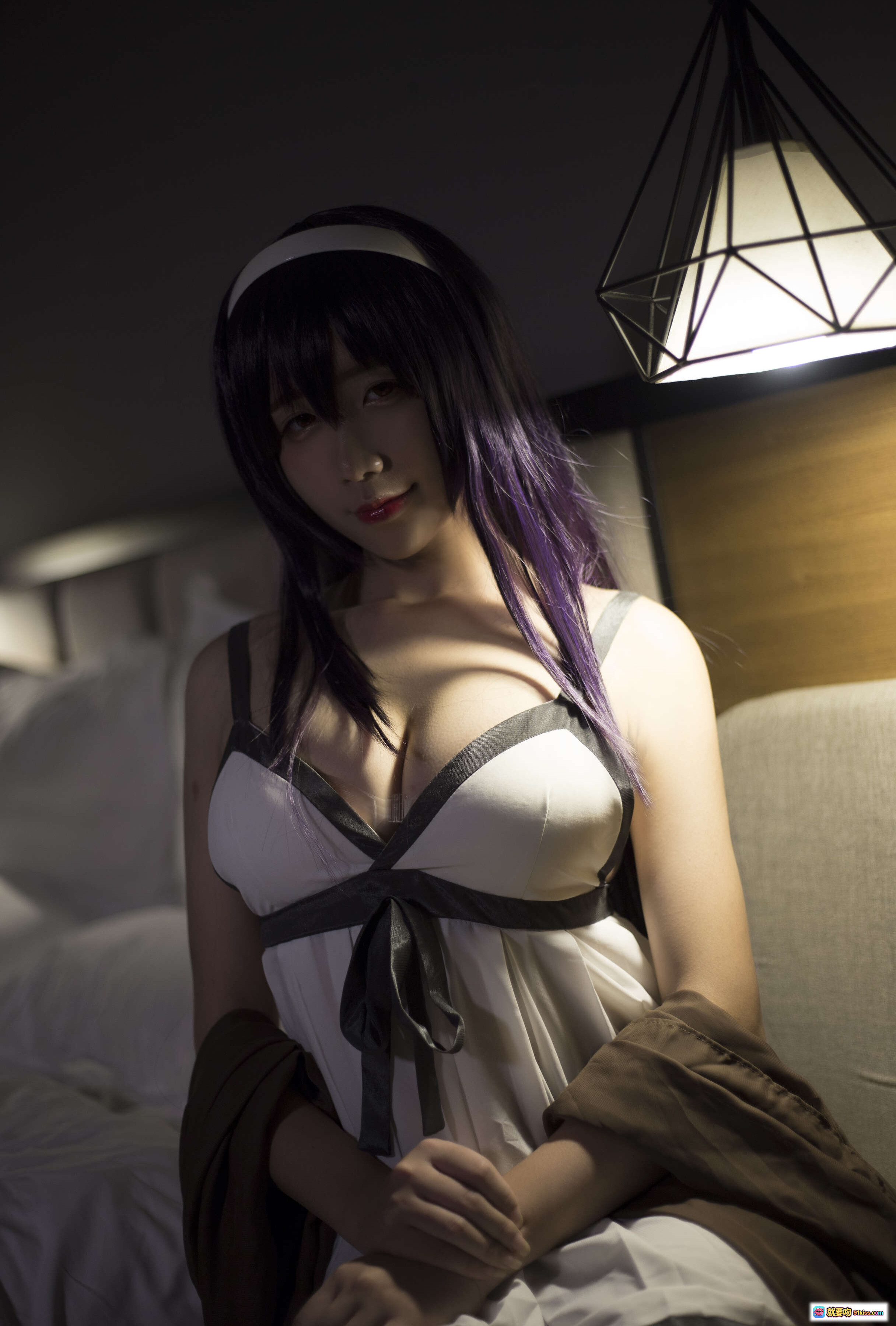 图片[8] - 九曲Jean NO.002 私房写真 粉色内衣 黑丝美腿 白色发带 沙发慵懒风 室内氛围感 22P高清图集 - 就要吻