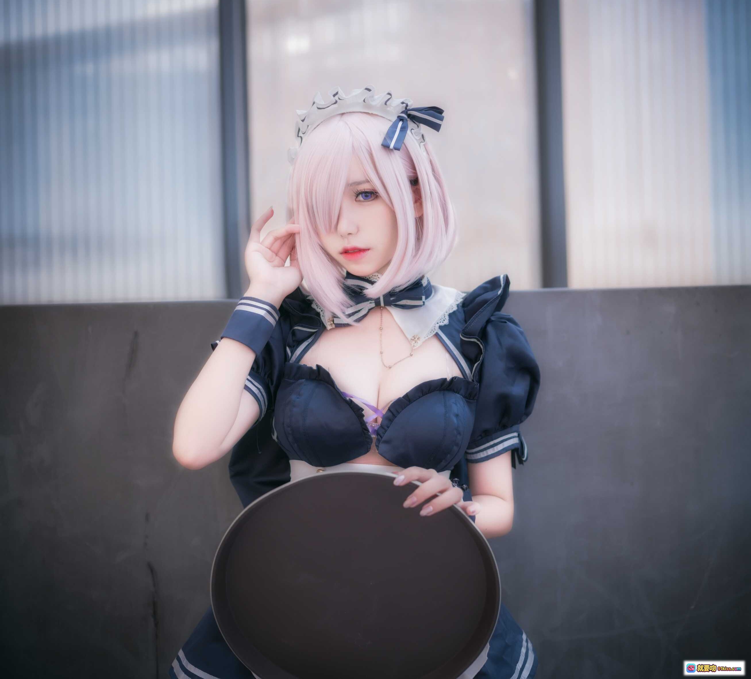 图片[7] - 芋圆侑子NO.017黑枪呆女仆自拍 Cosplay 粉发女仆装 持托盘 甜美可爱 24P高清图集 - 就要吻