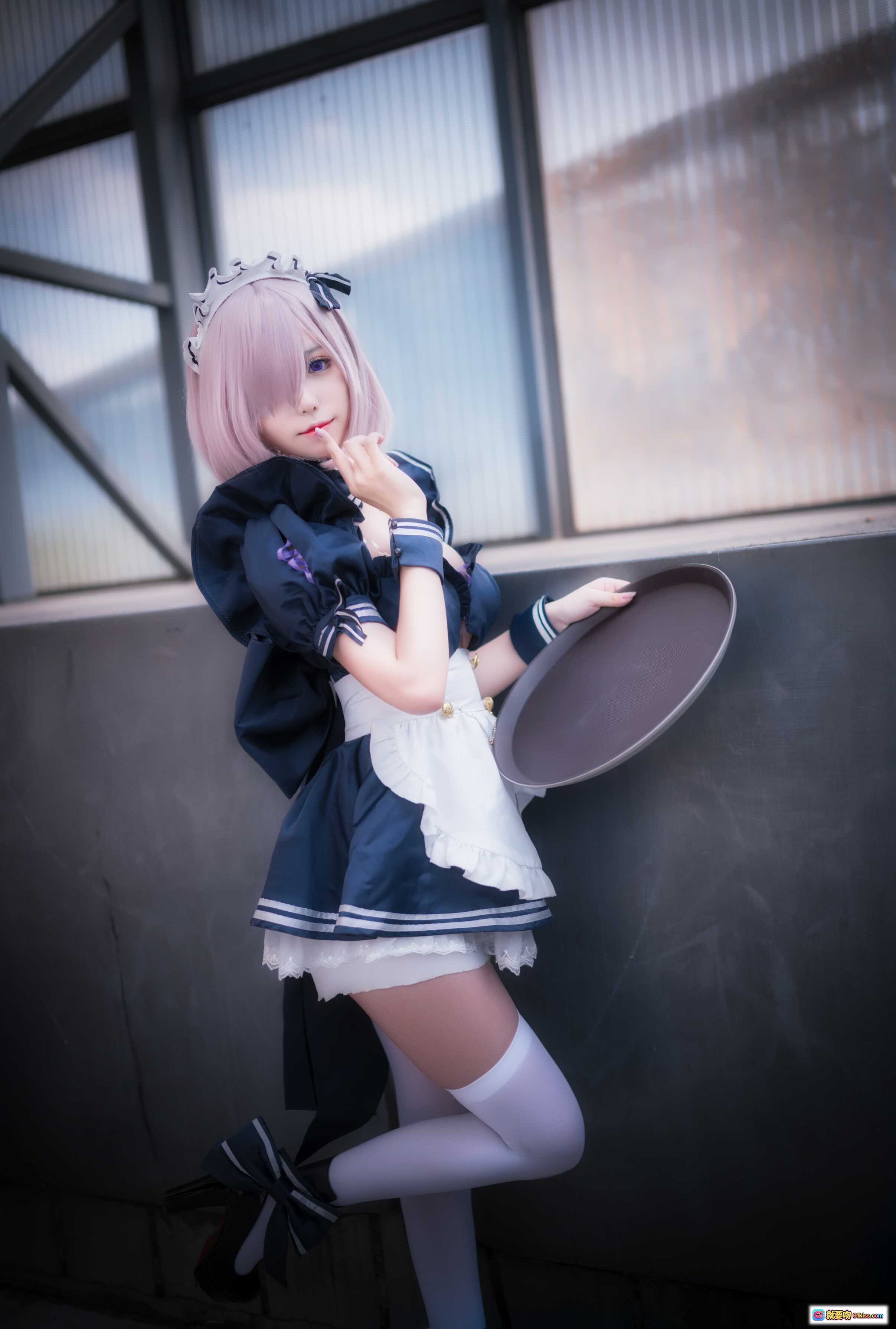 图片[10] - 芋圆侑子NO.017黑枪呆女仆自拍 Cosplay 粉发女仆装 持托盘 甜美可爱 24P高清图集 - 就要吻