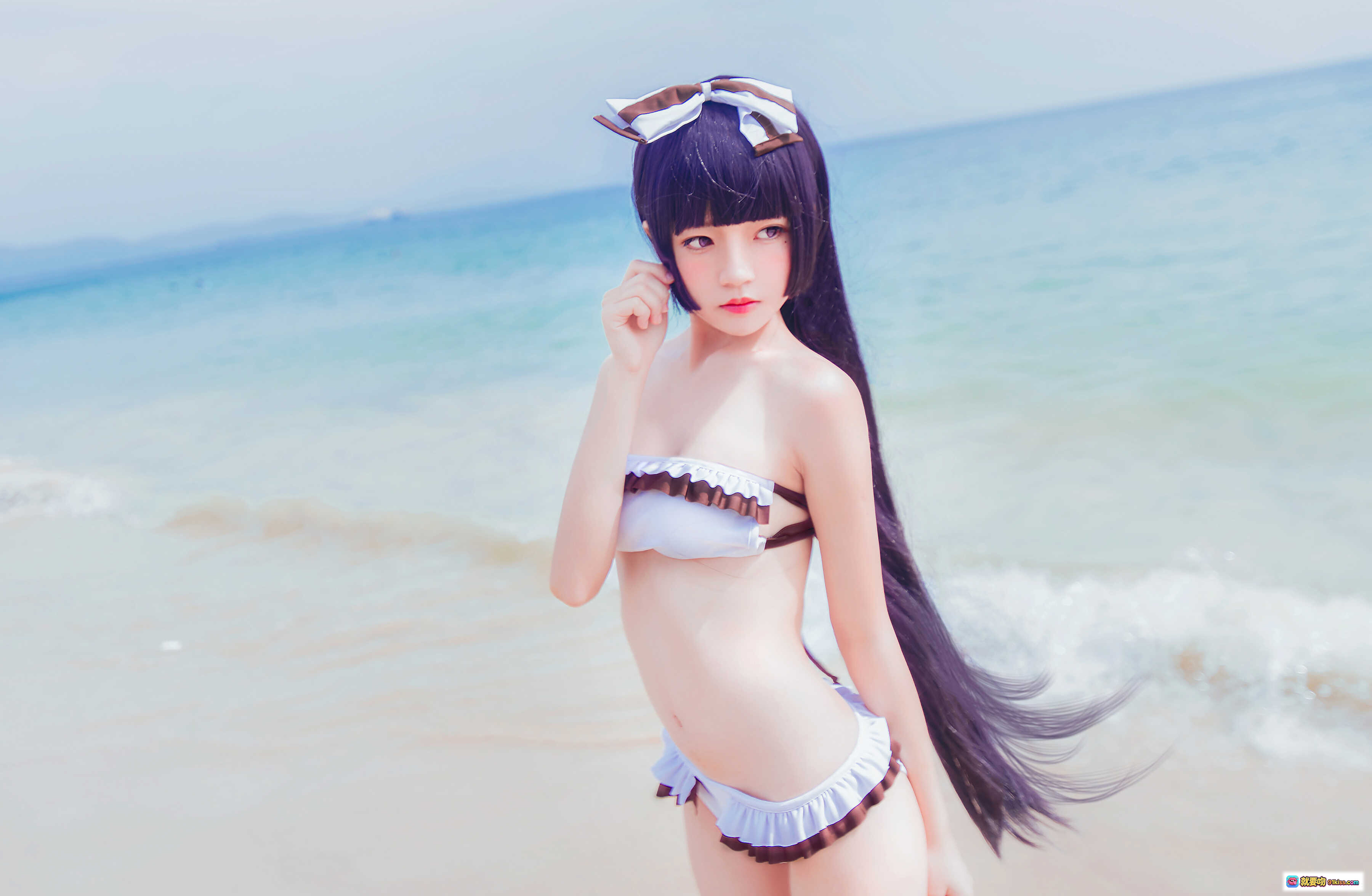 图片[10] - 桜桃喵059五更琉璃泳装Cosplay海边写真 紫发少女比基尼沙滩风情21P高清图集 - 就要吻