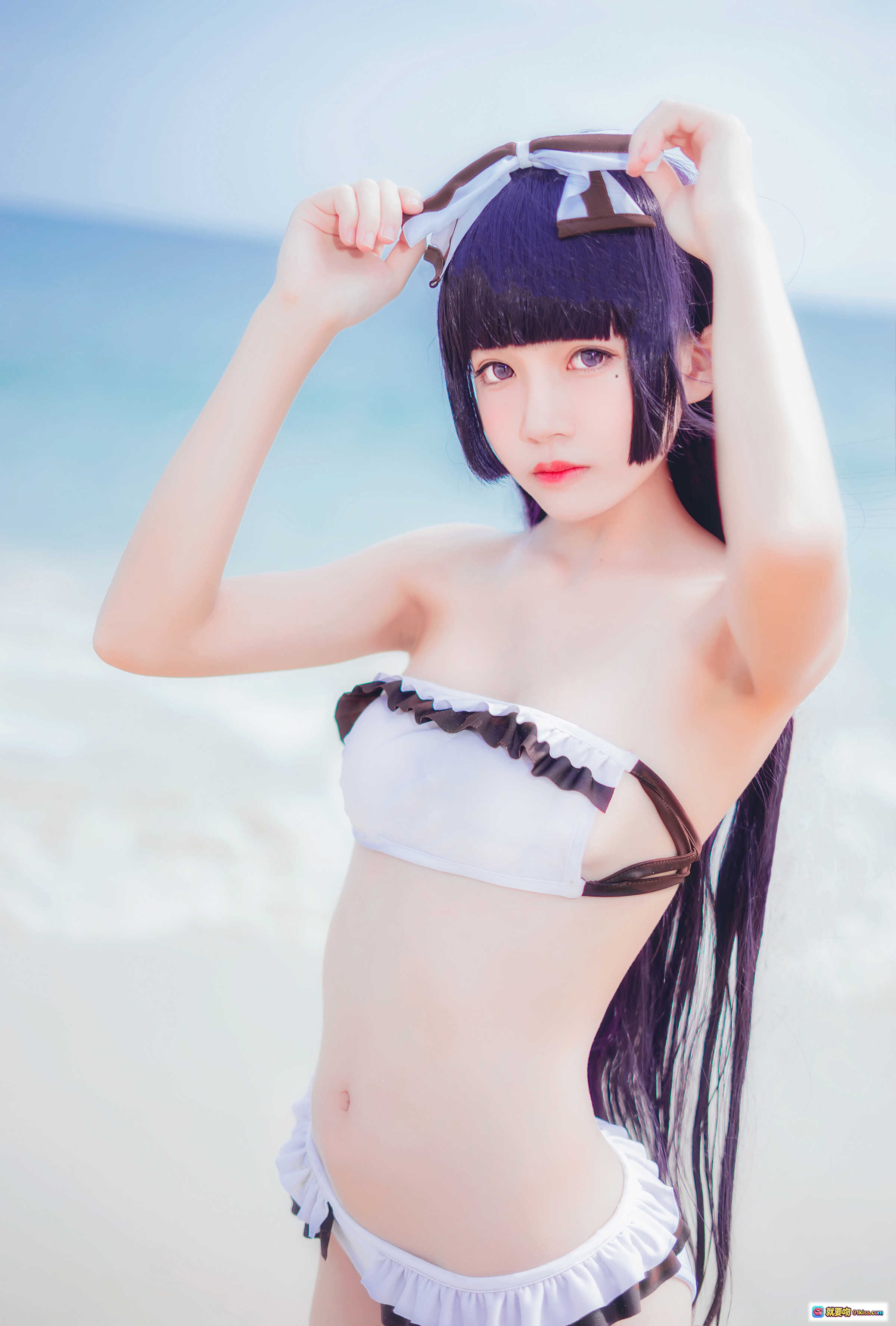 图片[6] - 桜桃喵059五更琉璃泳装Cosplay海边写真 紫发少女比基尼沙滩风情21P高清图集 - 就要吻
