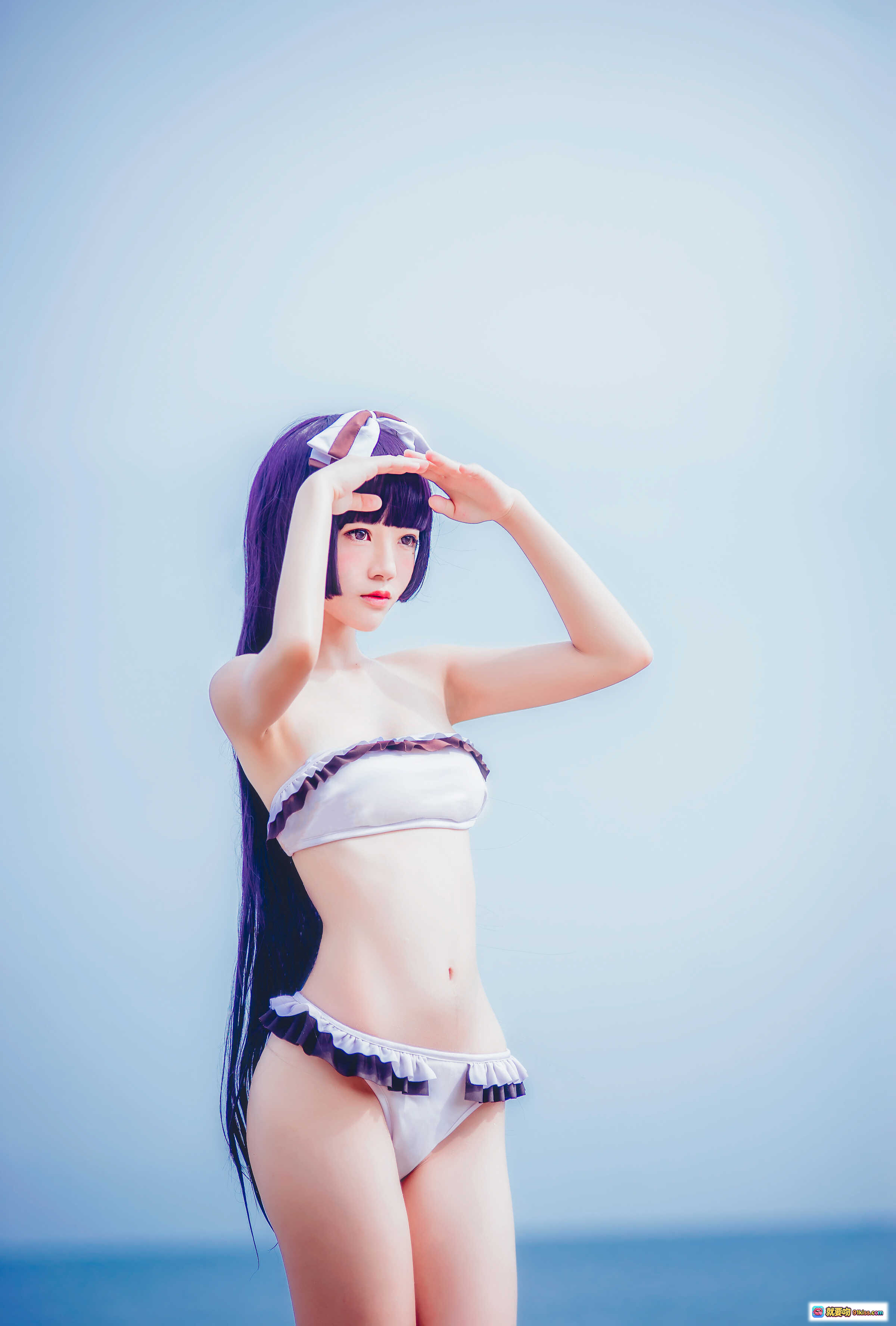 图片[9] - 桜桃喵059五更琉璃泳装Cosplay海边写真 紫发少女比基尼沙滩风情21P高清图集 - 就要吻
