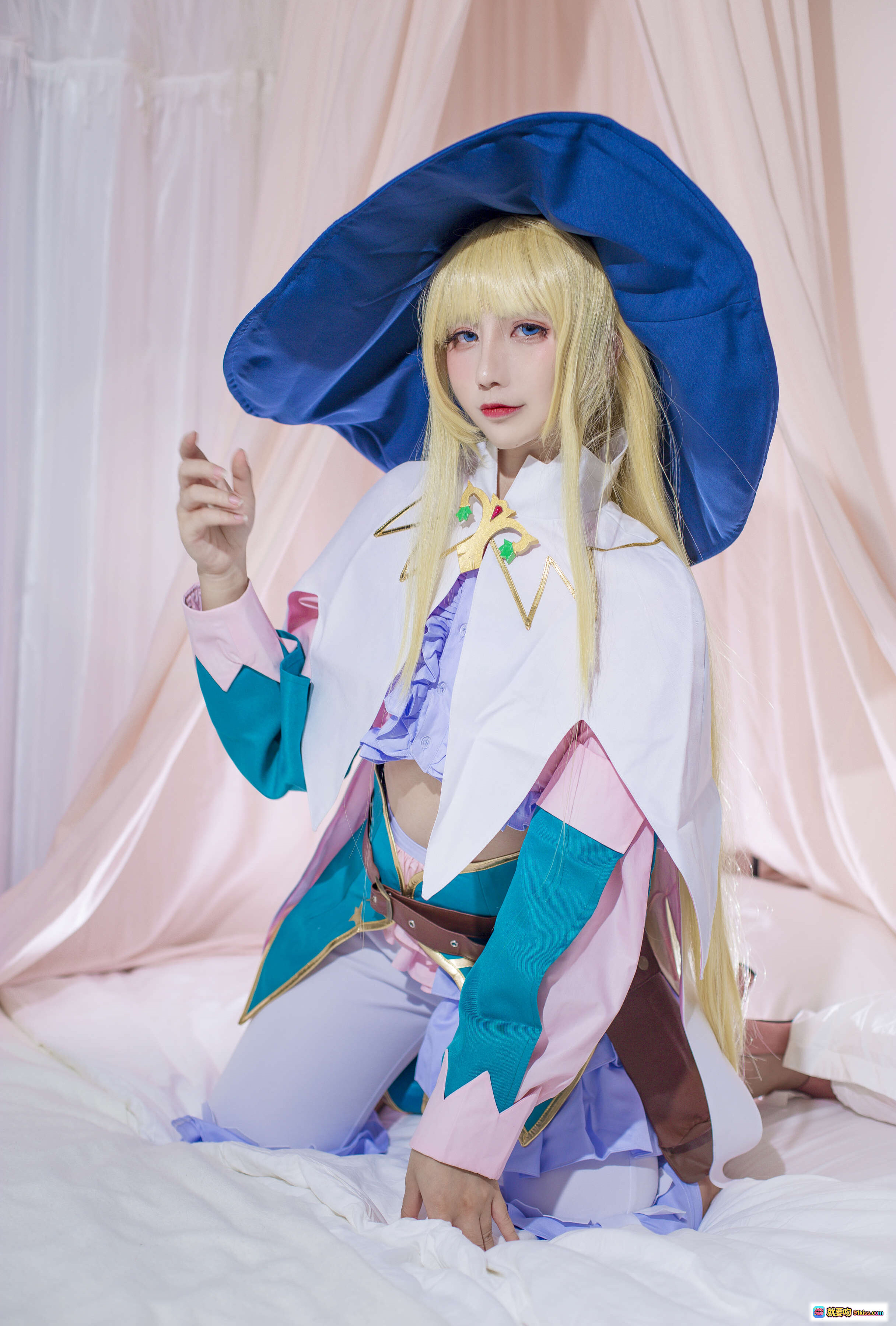 图片[3] - 九曲Jean NO.043 迪昂 Cosplay写真 金发少女 粉蓝裙装 床上私房美图 39P高清图集 - 就要吻
