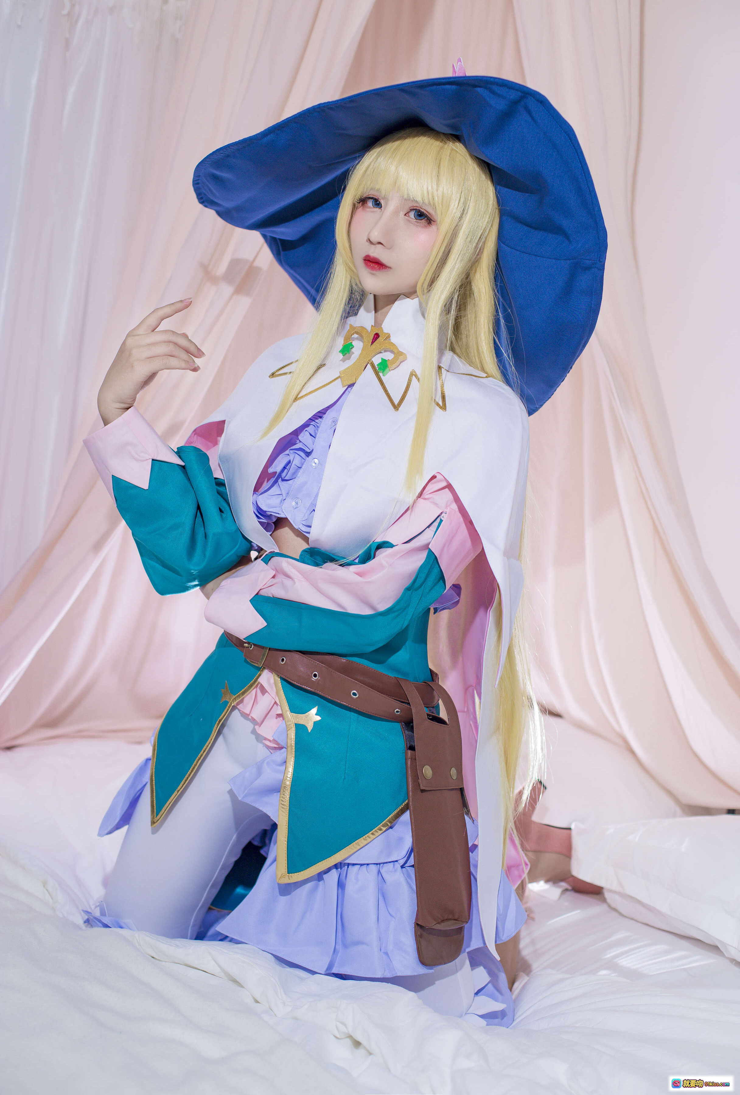 图片[6] - 九曲Jean NO.043 迪昂 Cosplay写真 金发少女 粉蓝裙装 床上私房美图 39P高清图集 - 就要吻