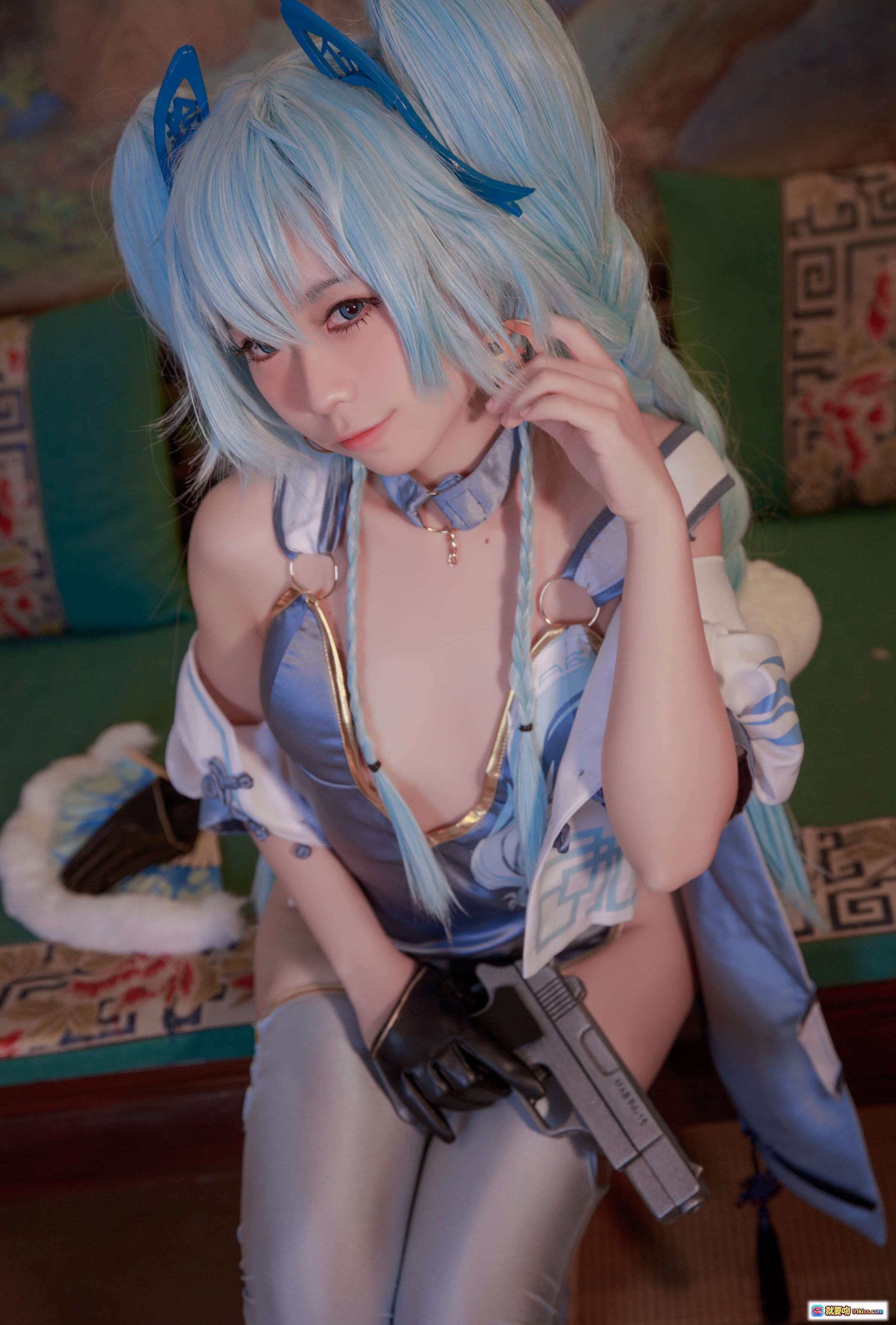 图片[8] - G44不会受伤NO.003 pa15旗袍翠雀媚cosplay蓝发双马尾古风写真20P69MB高清美图 - 就要吻