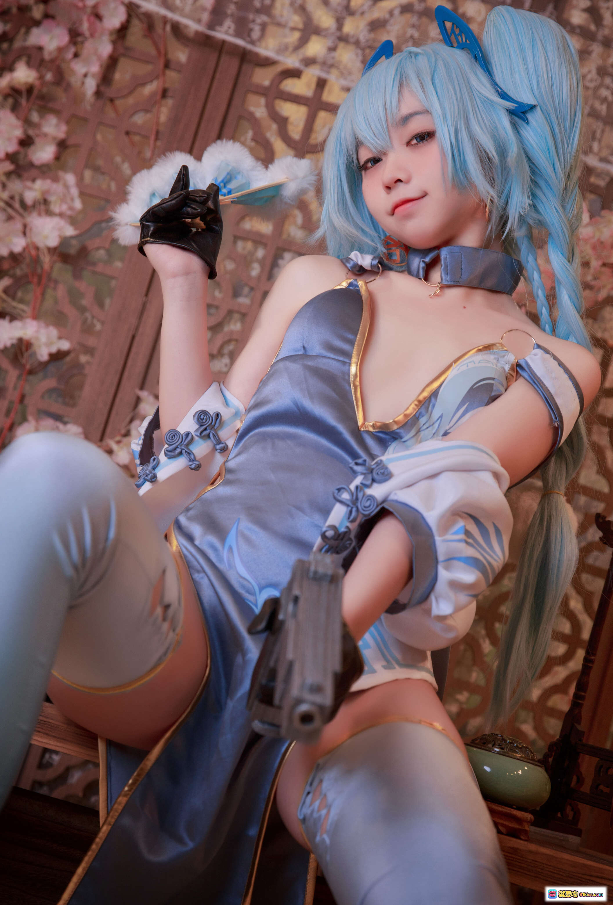 图片[7] - G44不会受伤NO.003 pa15旗袍翠雀媚cosplay蓝发双马尾古风写真20P69MB高清美图 - 就要吻