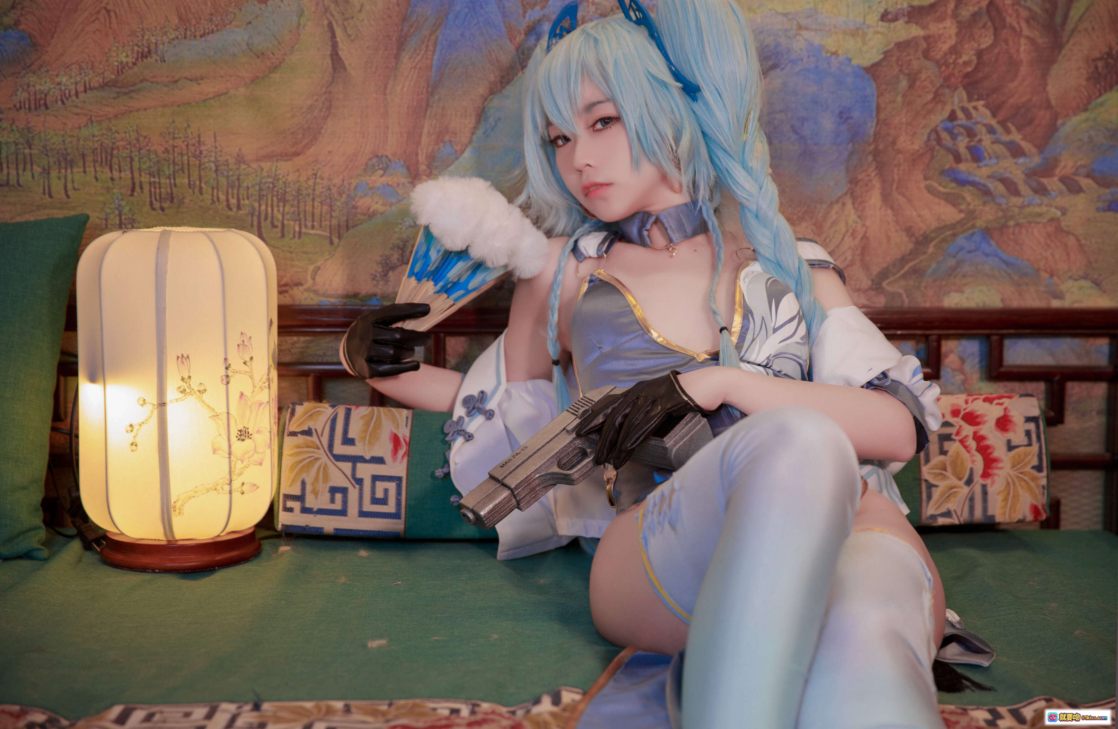图片[9] - G44不会受伤NO.003 pa15旗袍翠雀媚cosplay蓝发双马尾古风写真20P69MB高清美图 - 就要吻
