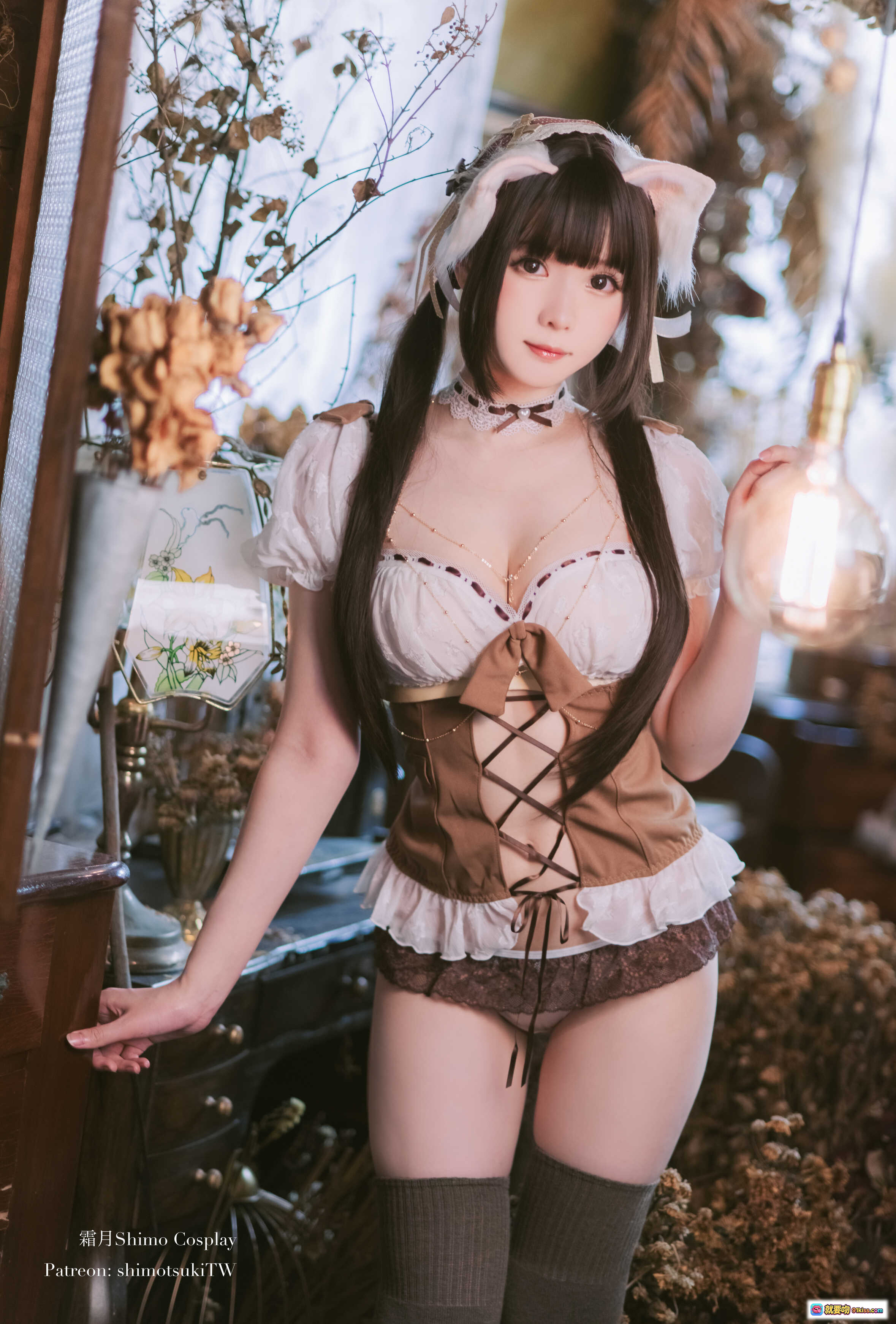 图片[3] - 霜月Shimo Cosplay私房写真｜复古钢琴×干花环绕｜日系少女风｜温柔治愈系穿搭｜NO.016私服3系列 - 就要吻