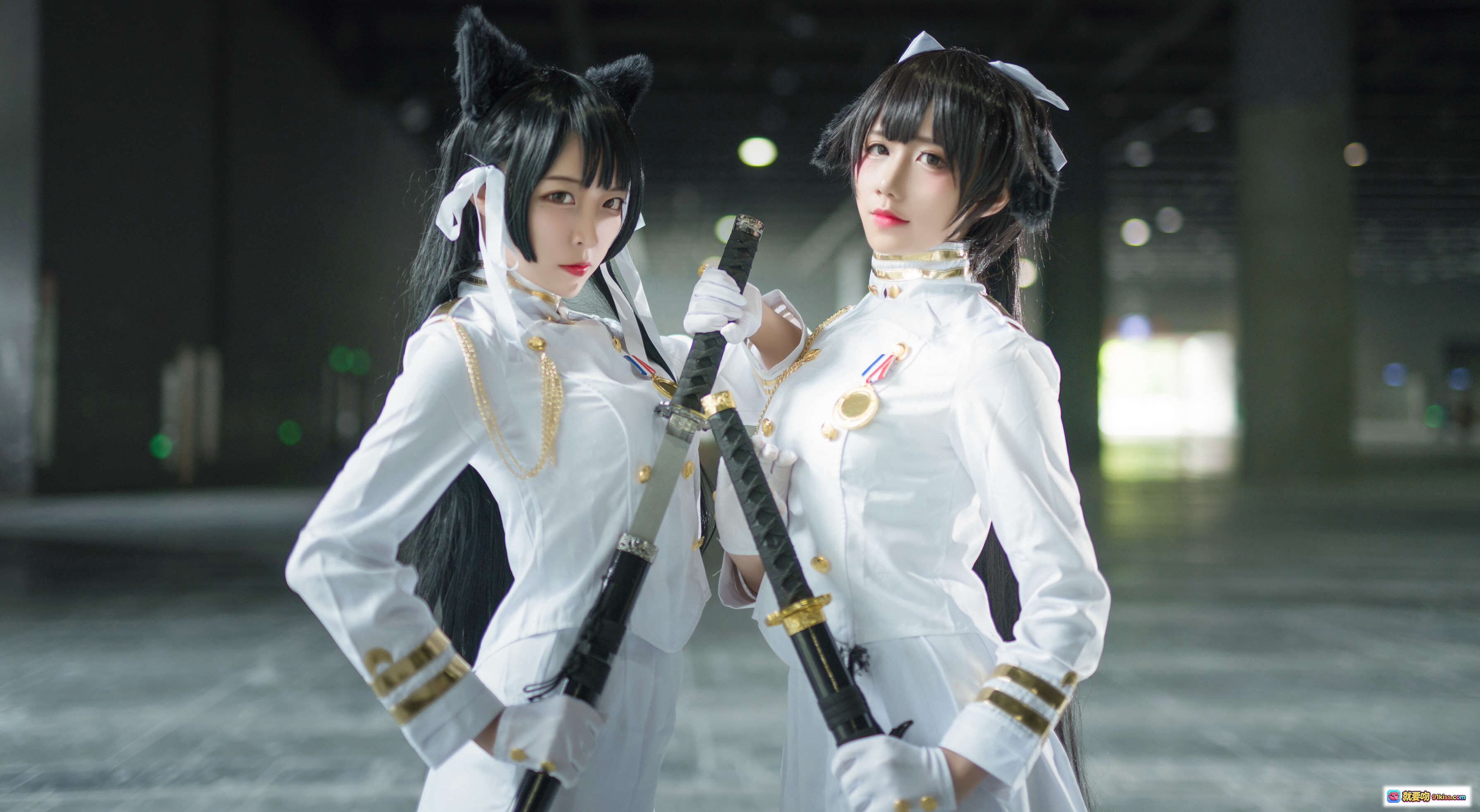 图片[9] - 碧蓝航线爱宕高雄cosplay写真｜九曲Jean NO.004 白色制服猫耳双刀少女 14P高清图集 - 就要吻