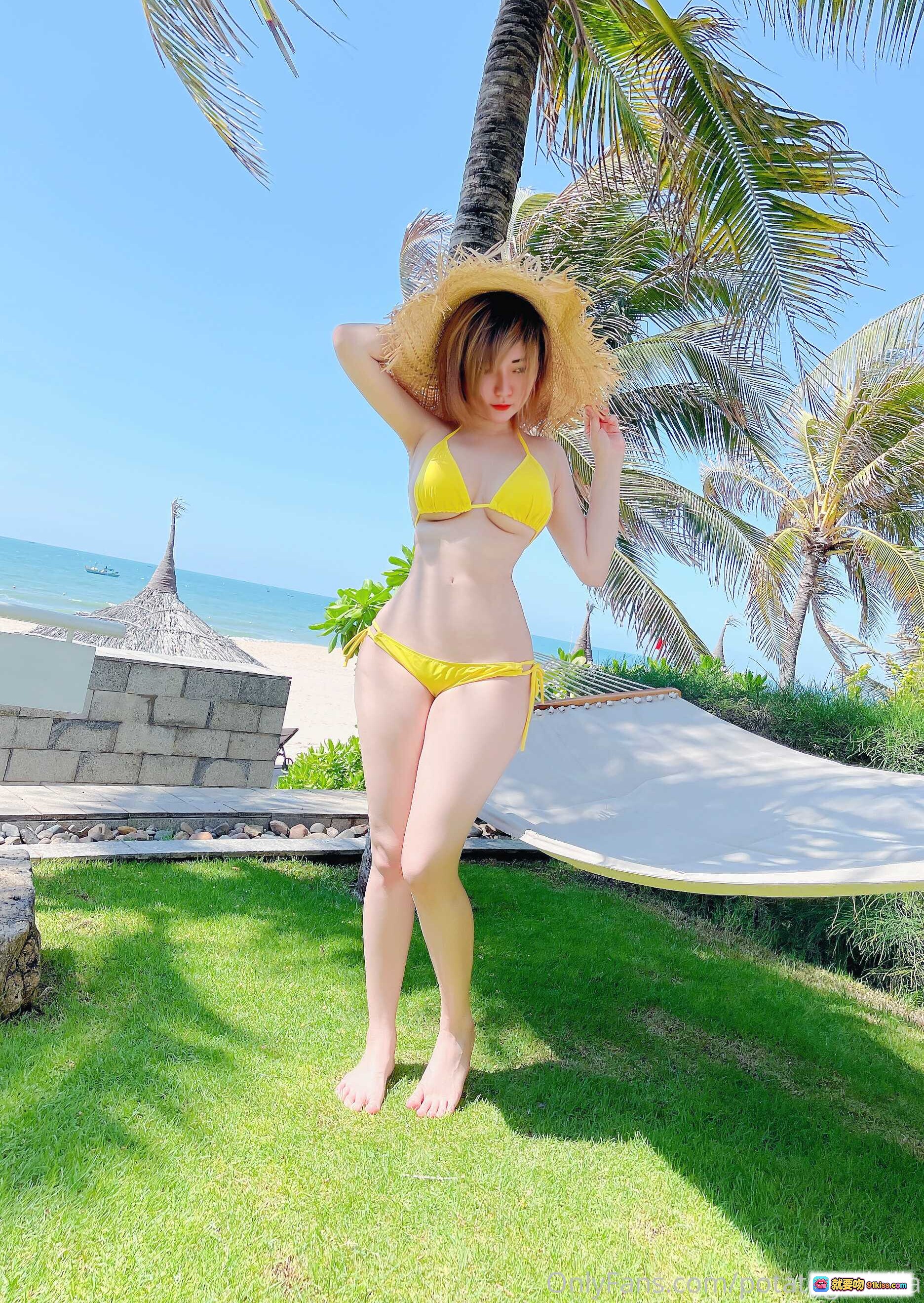 图片[2] - 黄色比基尼美女椰林吊床写真 | 热带海滩度假风 | 清新自然阳光美拍 | 25P高清图集 - 就要吻