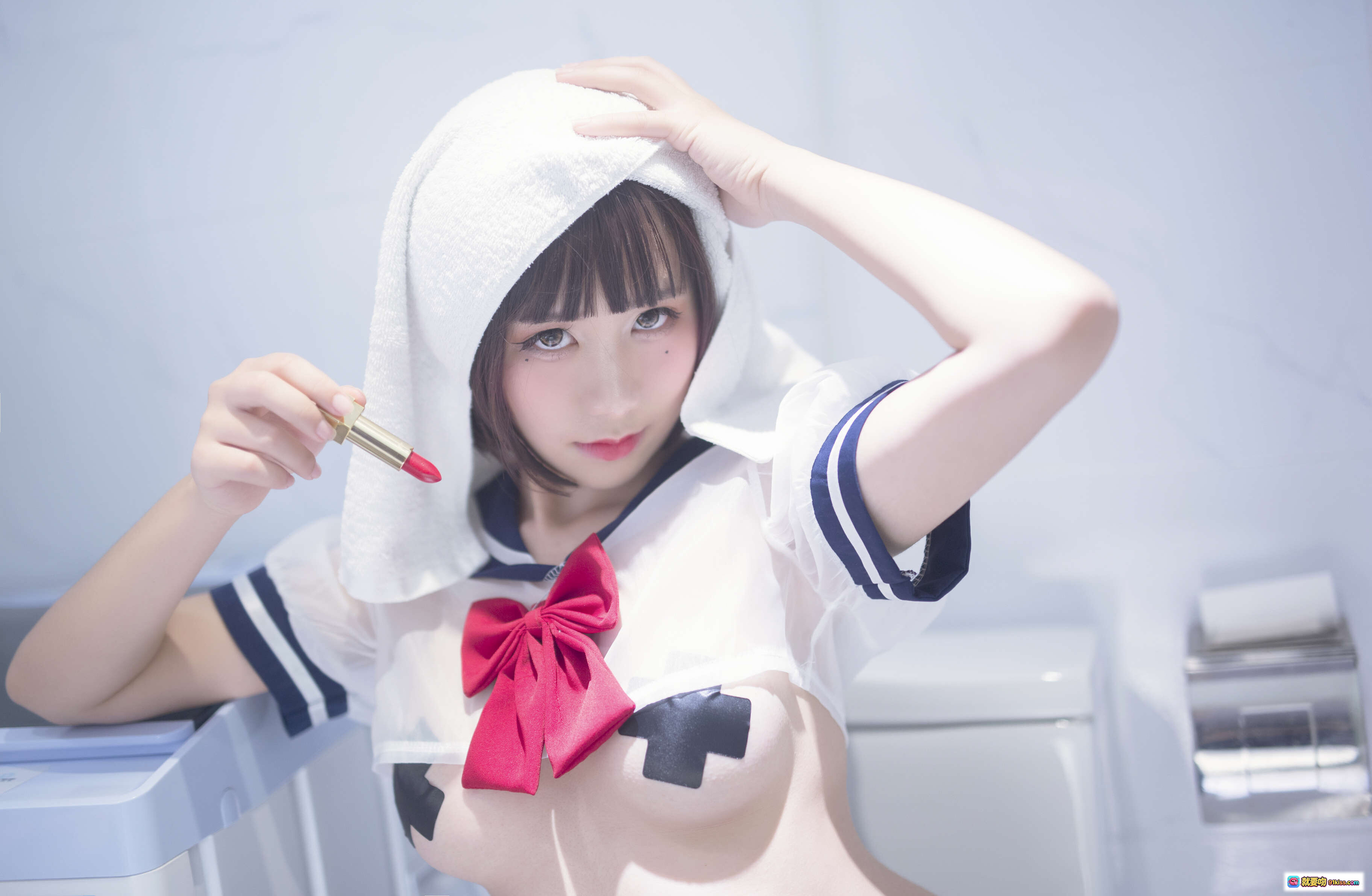 图片[9] - 九曲Jean NO.023 黑丝JK制服美腿写真 紫色椅子窗边少女风 清新眼镜甜妹造型 - 就要吻