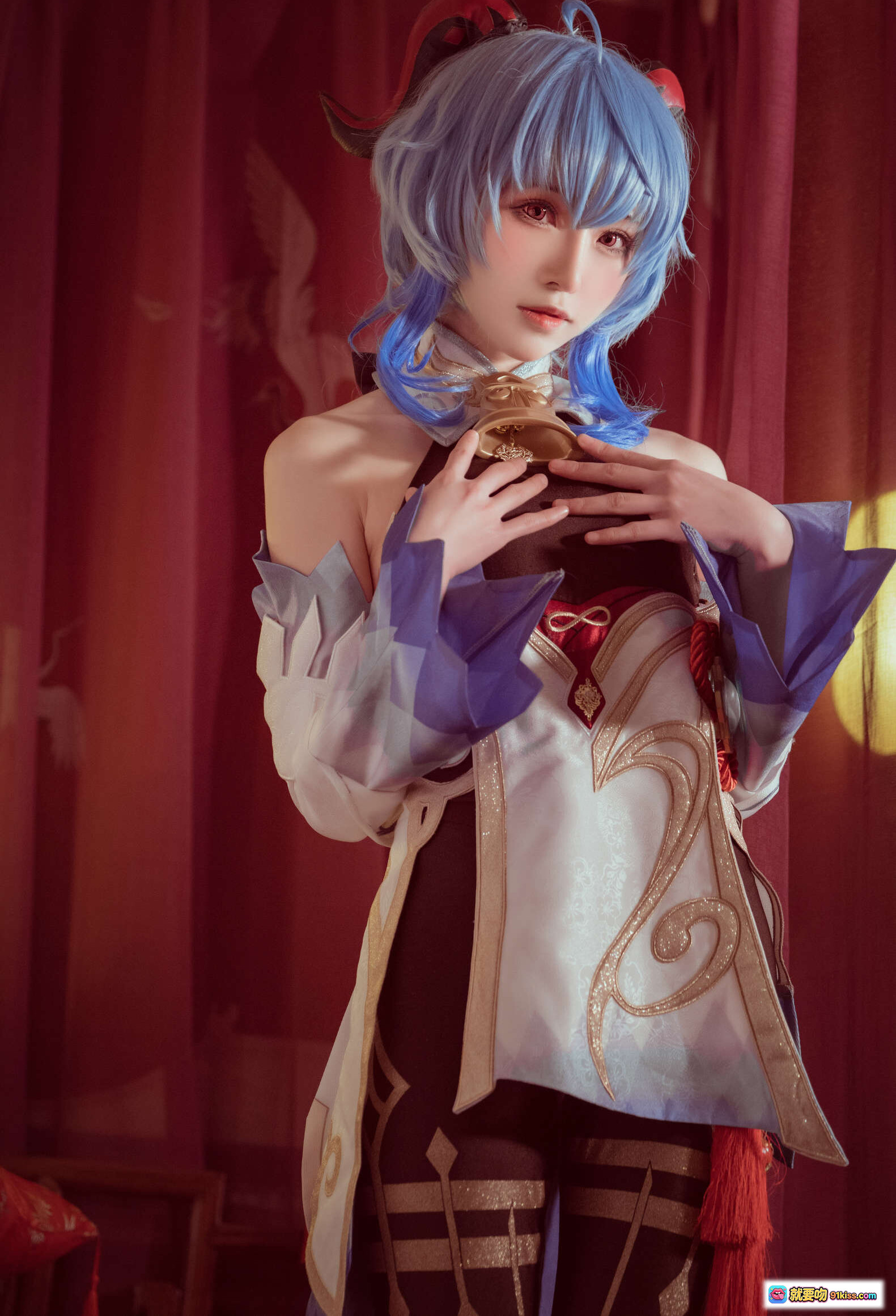 图片[6] - 甘雨cosplay精致还原_原神角色扮演_蓝发双马尾_华丽服饰道具_Kitaro绮太郎NO.091写真集 - 就要吻