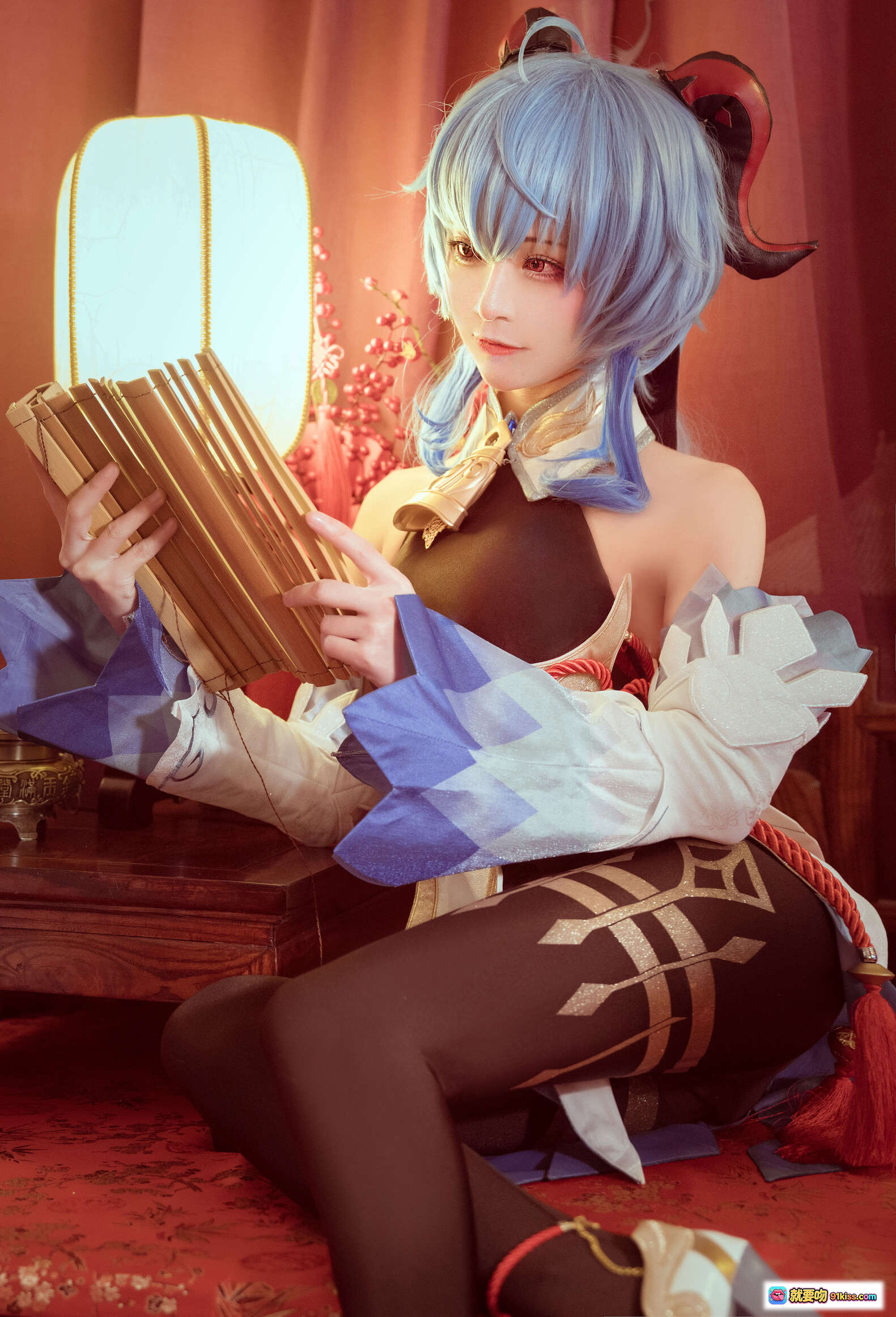 图片[9] - 甘雨cosplay精致还原_原神角色扮演_蓝发双马尾_华丽服饰道具_Kitaro绮太郎NO.091写真集 - 就要吻