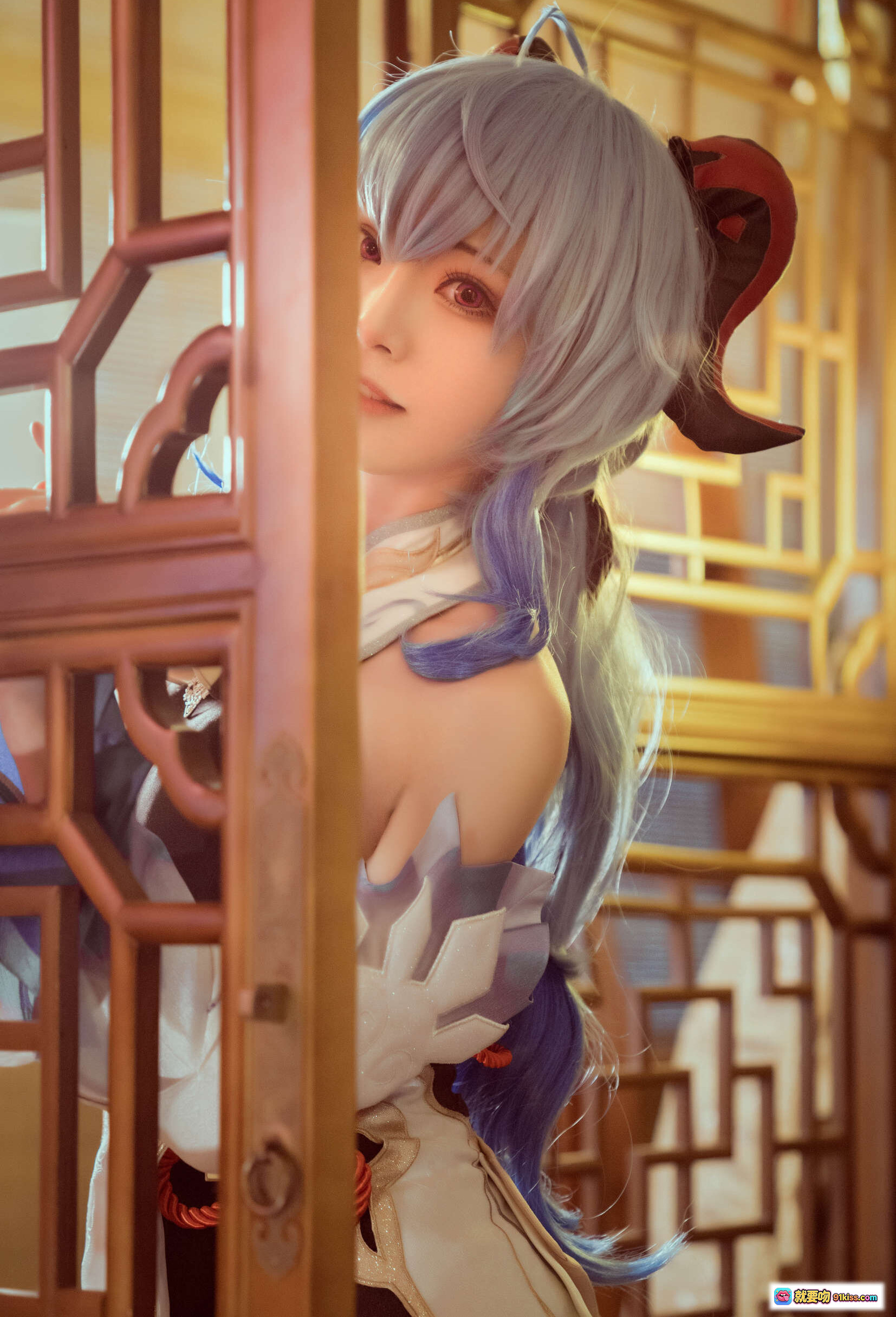 图片[7] - 甘雨cosplay精致还原_原神角色扮演_蓝发双马尾_华丽服饰道具_Kitaro绮太郎NO.091写真集 - 就要吻