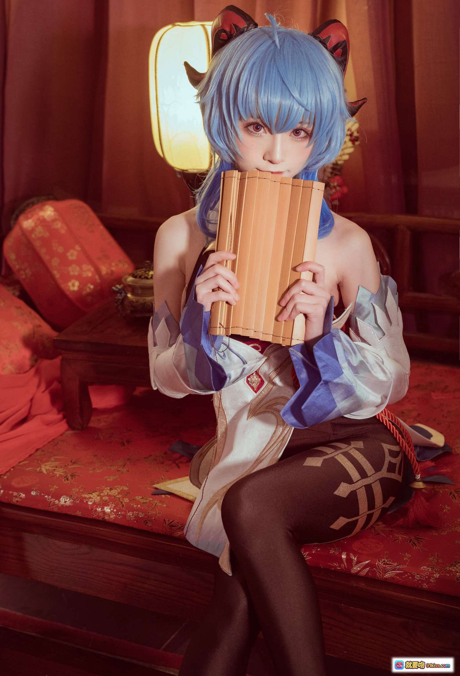 图片[8] - 甘雨cosplay精致还原_原神角色扮演_蓝发双马尾_华丽服饰道具_Kitaro绮太郎NO.091写真集 - 就要吻