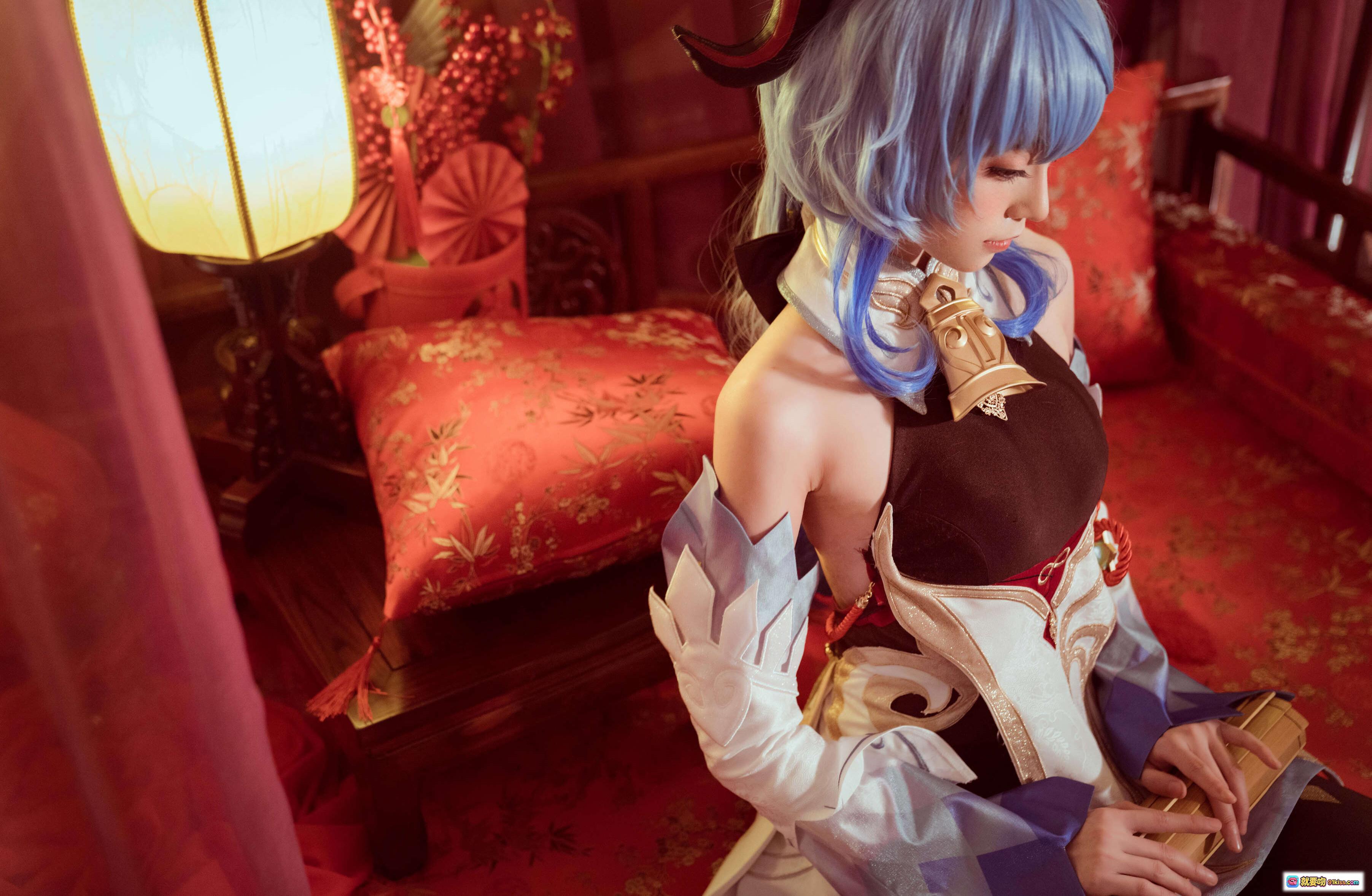 图片[2] - 甘雨cosplay精致还原_原神角色扮演_蓝发双马尾_华丽服饰道具_Kitaro绮太郎NO.091写真集 - 就要吻