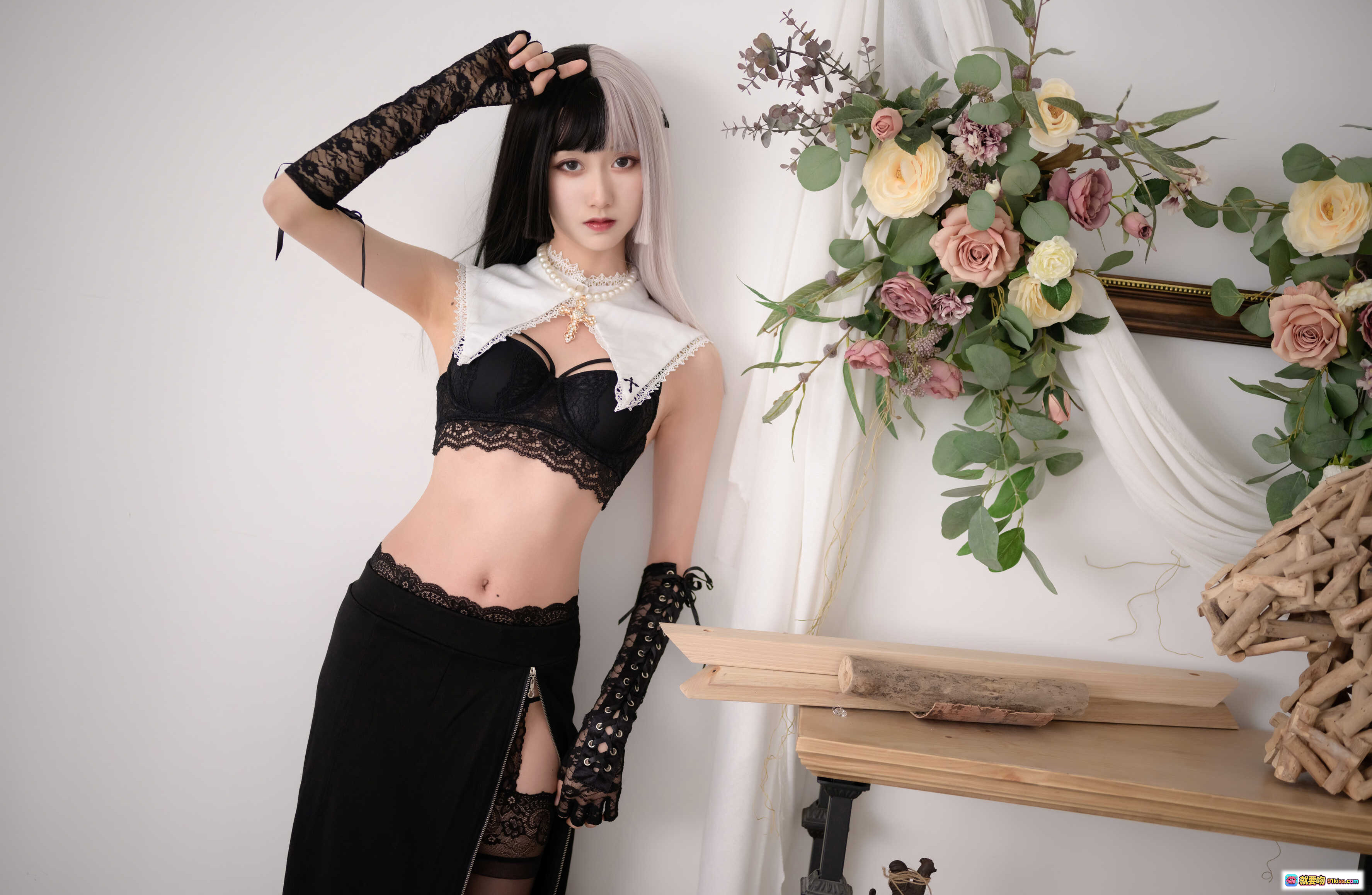 图片[5] - 木绵绵OwO NO.041 黑白修女写真 40P 606MB 蕾丝内衣 珍珠项链 黑色长手套 性感优雅 高清摄影 - 就要吻