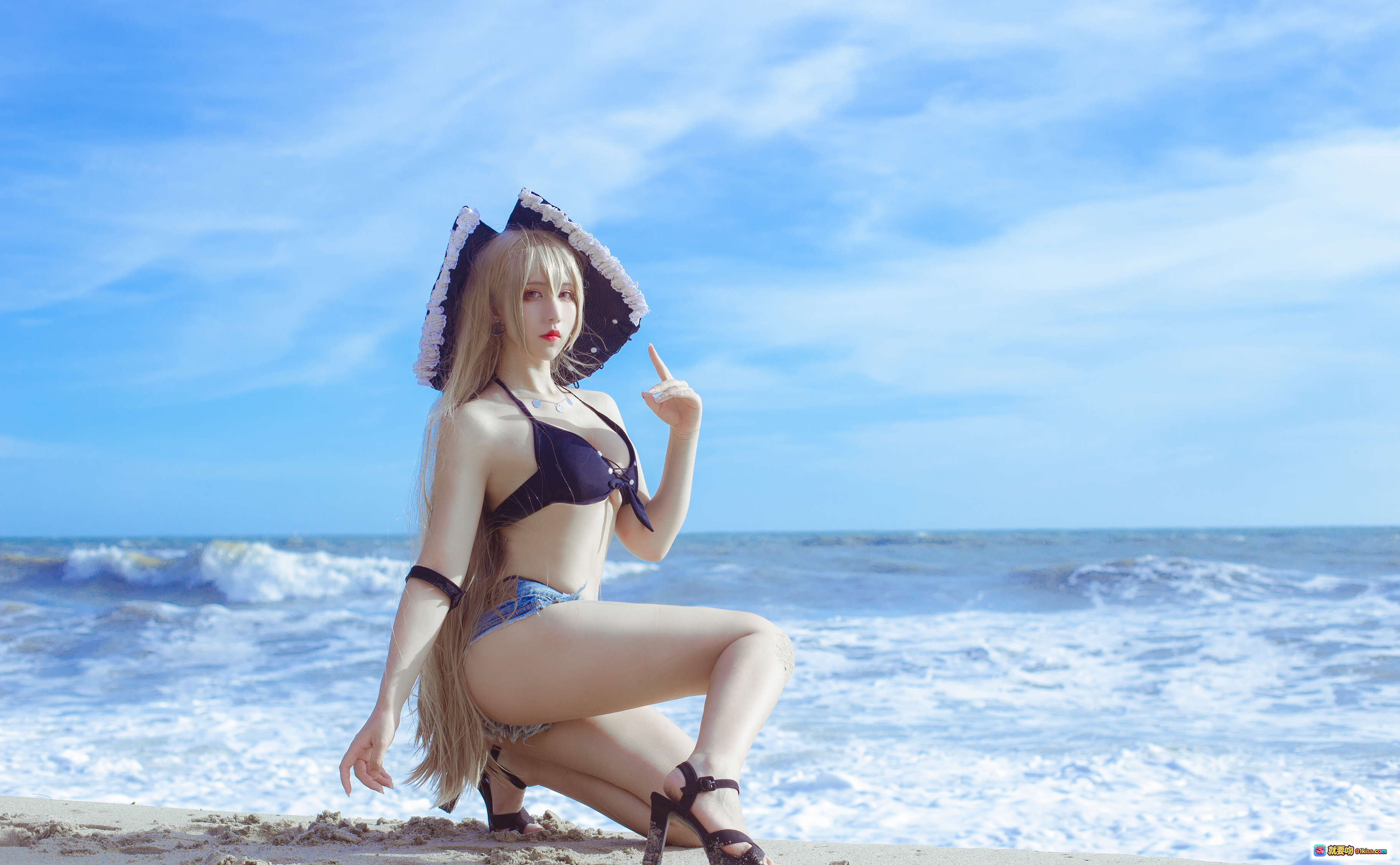 图片[6] - 九曲Jean NO.036 碧蓝航线 让巴尔 海滩比基尼写真 10P高清美图 蓝天海浪少女风情 - 就要吻