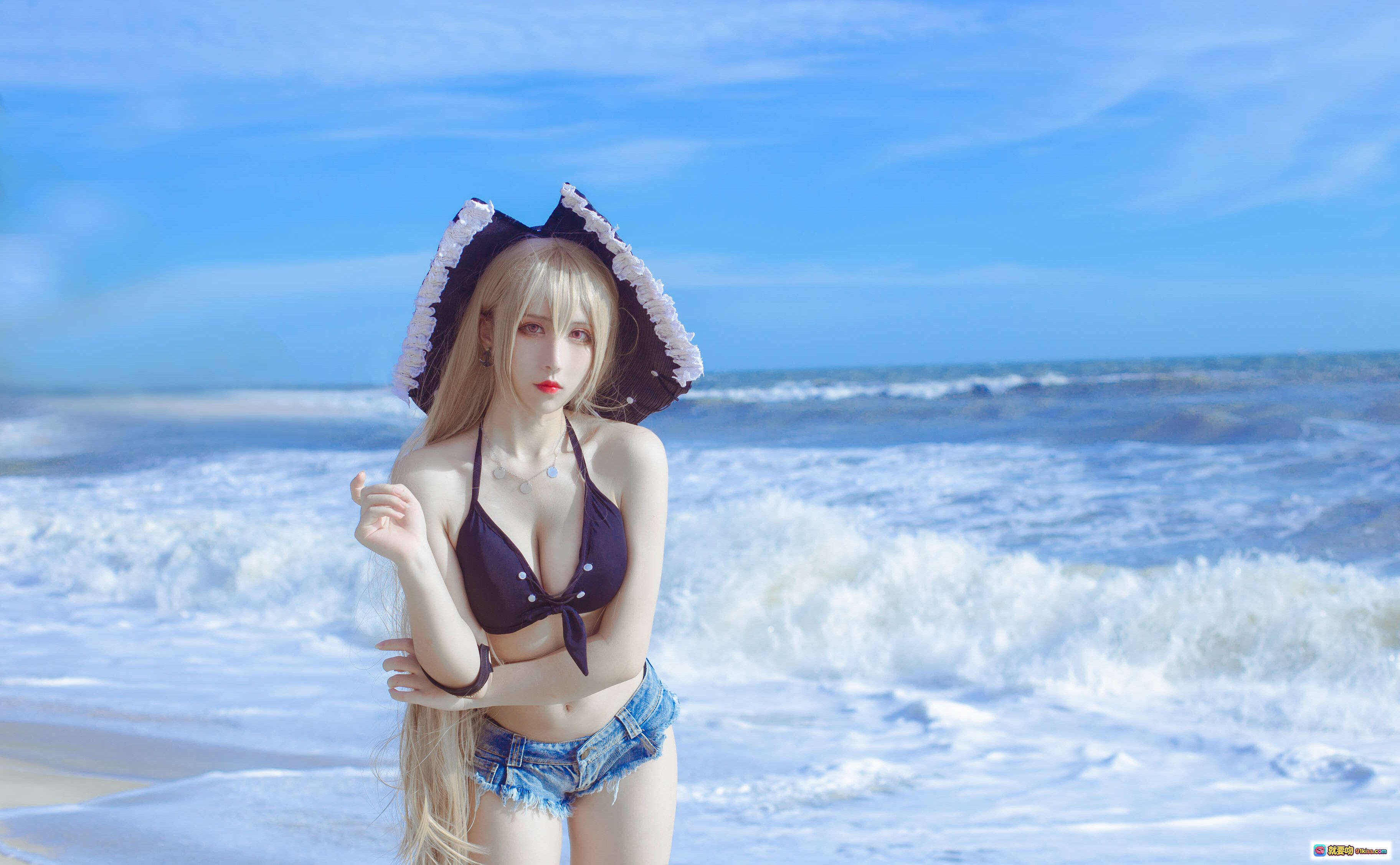 图片[9] - 九曲Jean NO.036 碧蓝航线 让巴尔 海滩比基尼写真 10P高清美图 蓝天海浪少女风情 - 就要吻