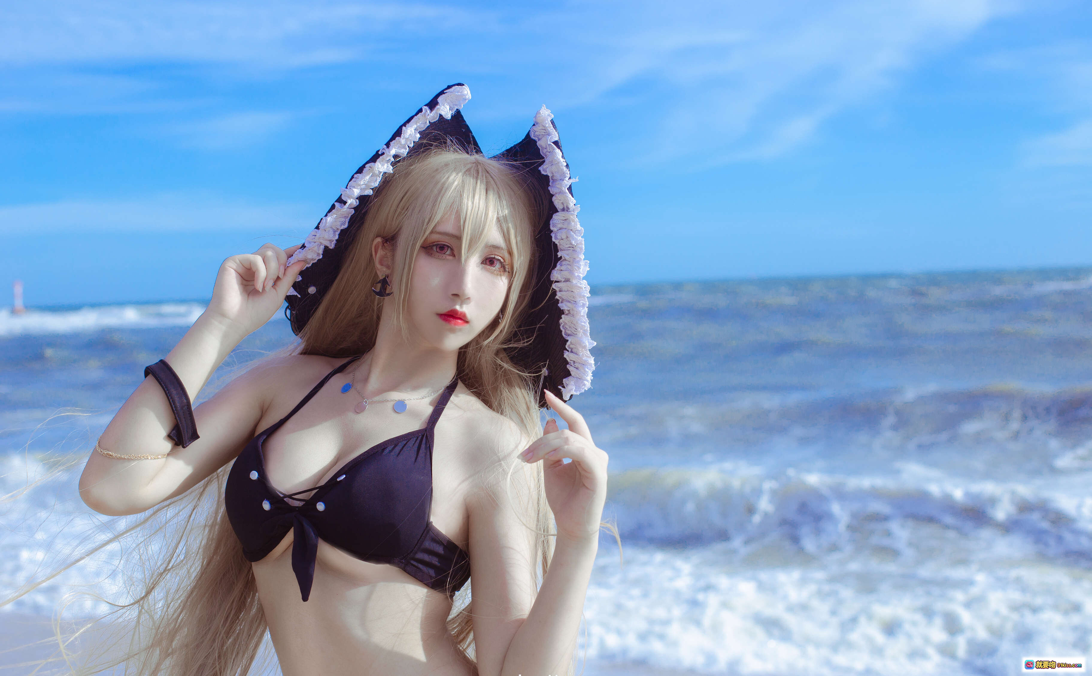 图片[7] - 九曲Jean NO.036 碧蓝航线 让巴尔 海滩比基尼写真 10P高清美图 蓝天海浪少女风情 - 就要吻