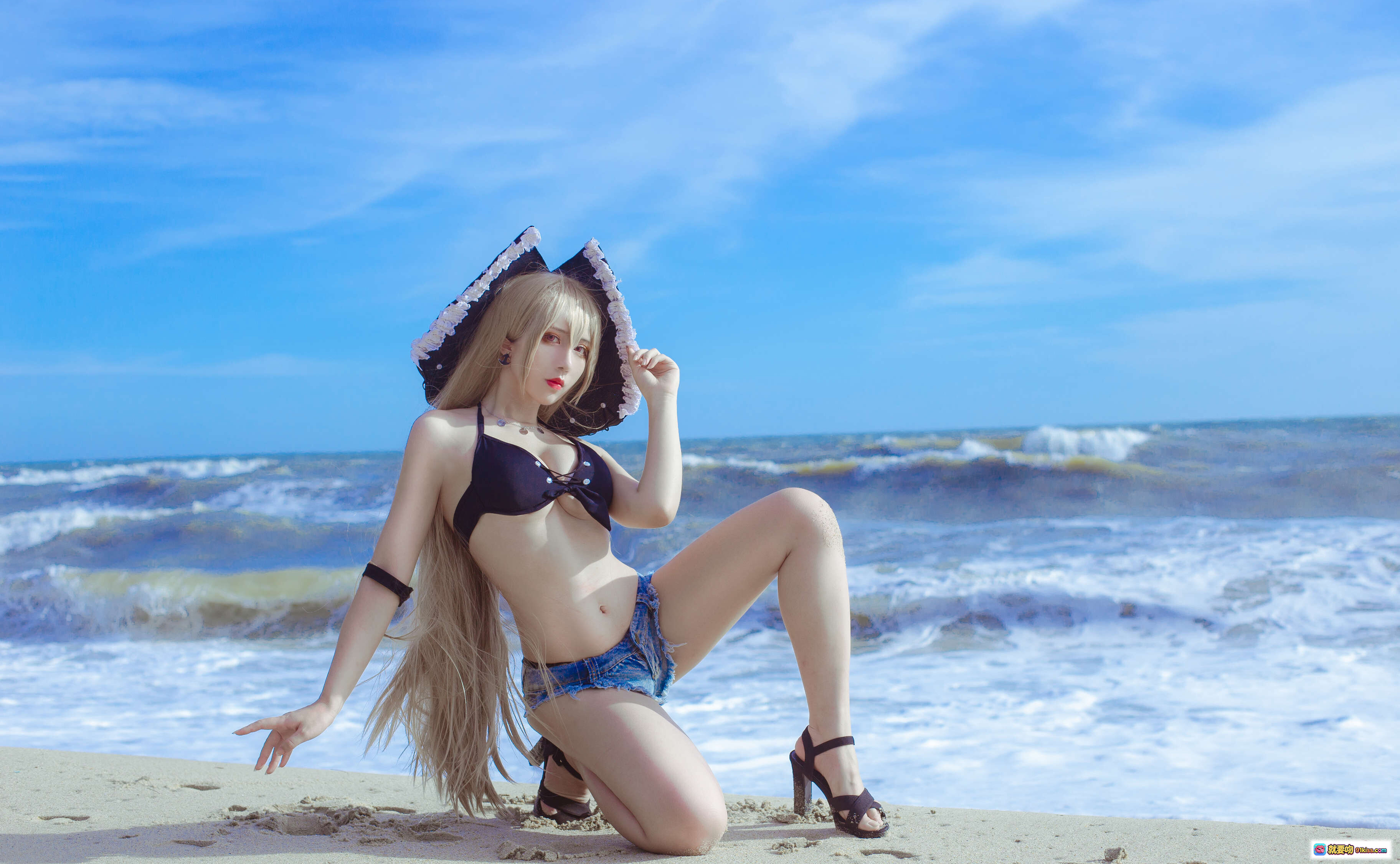 图片[10] - 九曲Jean NO.036 碧蓝航线 让巴尔 海滩比基尼写真 10P高清美图 蓝天海浪少女风情 - 就要吻