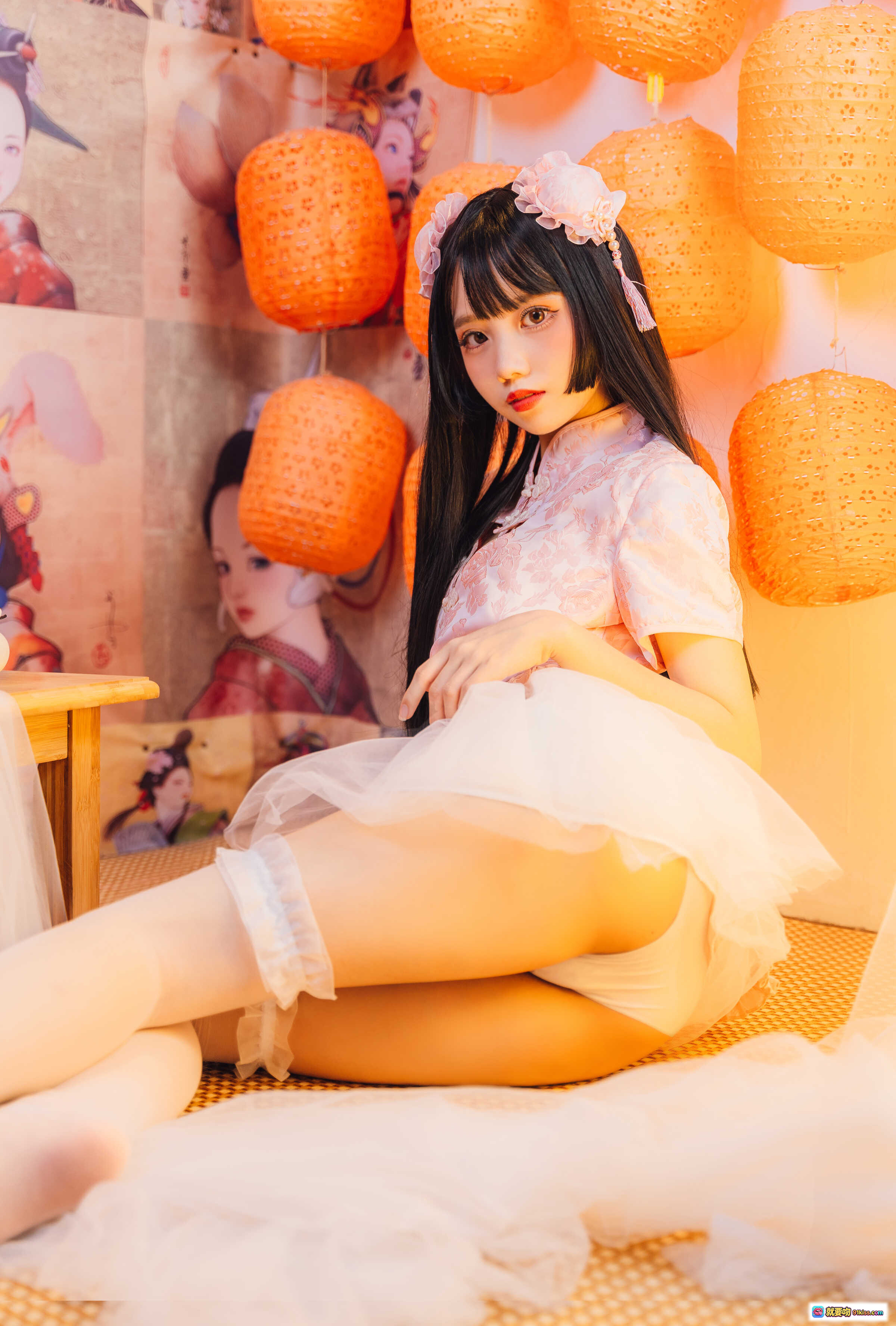 图片[9] - 果咩酱w NO.017 中国风电子图 21P 294MB 粉色旗袍少女 和风灯笼 地面躺姿 唯美写真 高清壁纸 二次元风格 梦幻场景 - 就要吻