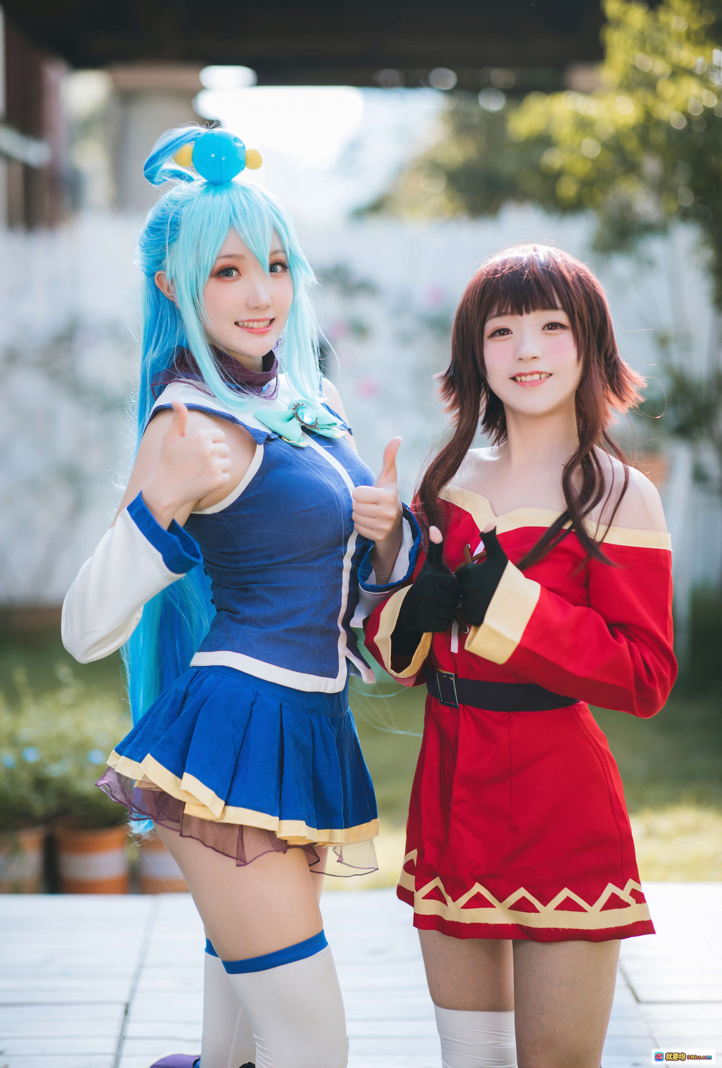图片[10] - 瓜希酱NO.025阿库娅惠惠cosplay高清写真 二次元动漫角色扮演 蓝发魔法少女红衣巫女户外拍摄 精美服装道具还原度高 - 就要吻