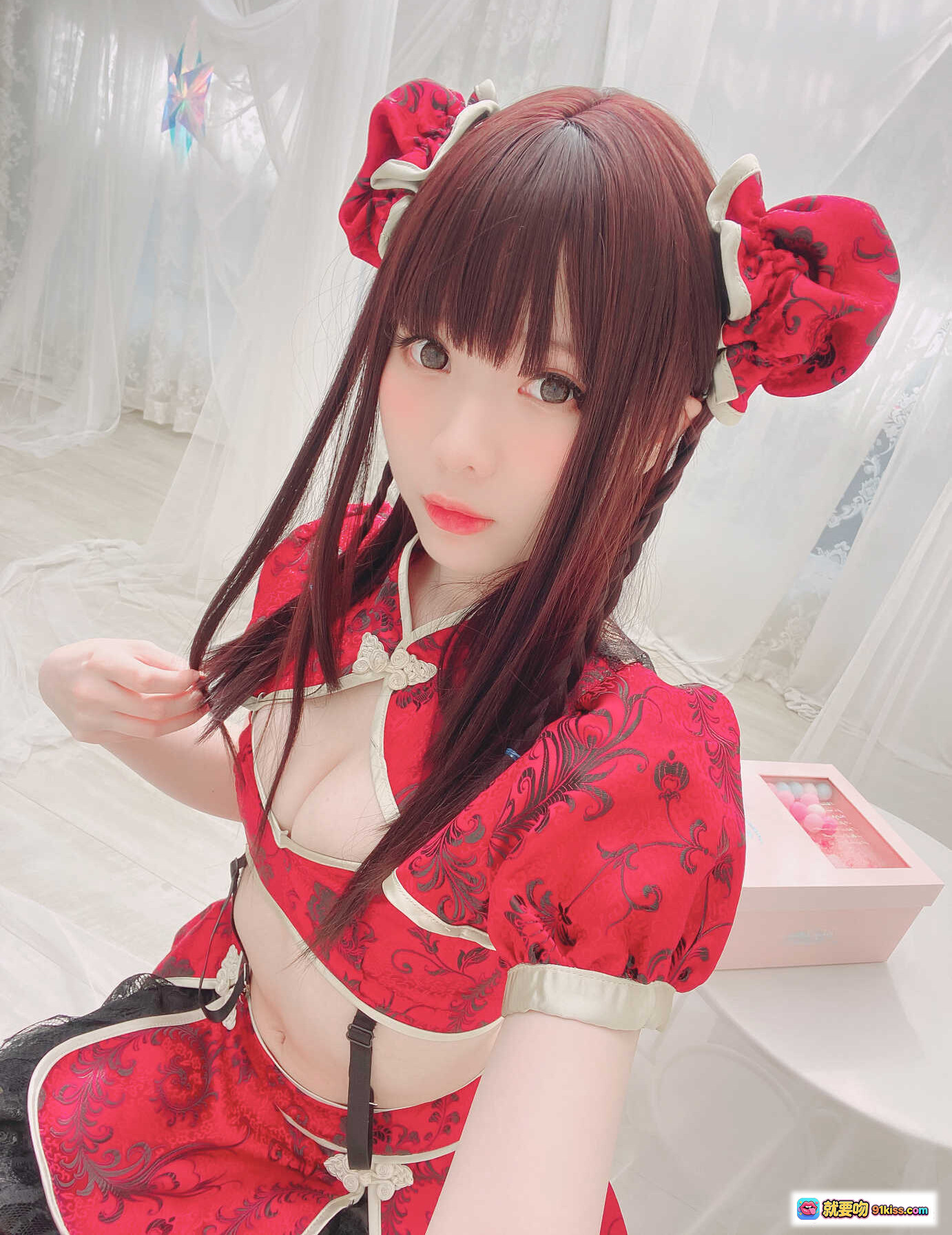图片[1] - 霜月shimo NO.031 中华娘写真 27P 317MB 红色旗袍双马尾甜美少女风 cosplay摄影集 - 就要吻
