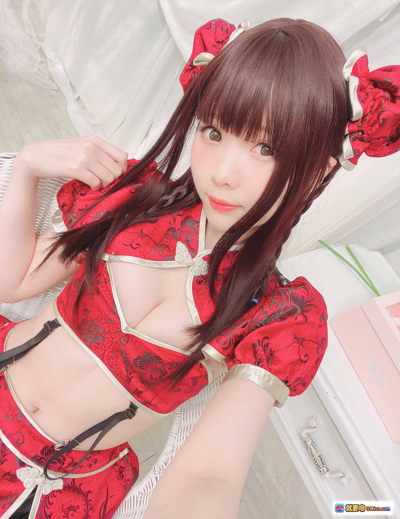 图片[8] - 霜月shimo NO.031 中华娘写真 27P 317MB 红色旗袍双马尾甜美少女风 cosplay摄影集 - 就要吻