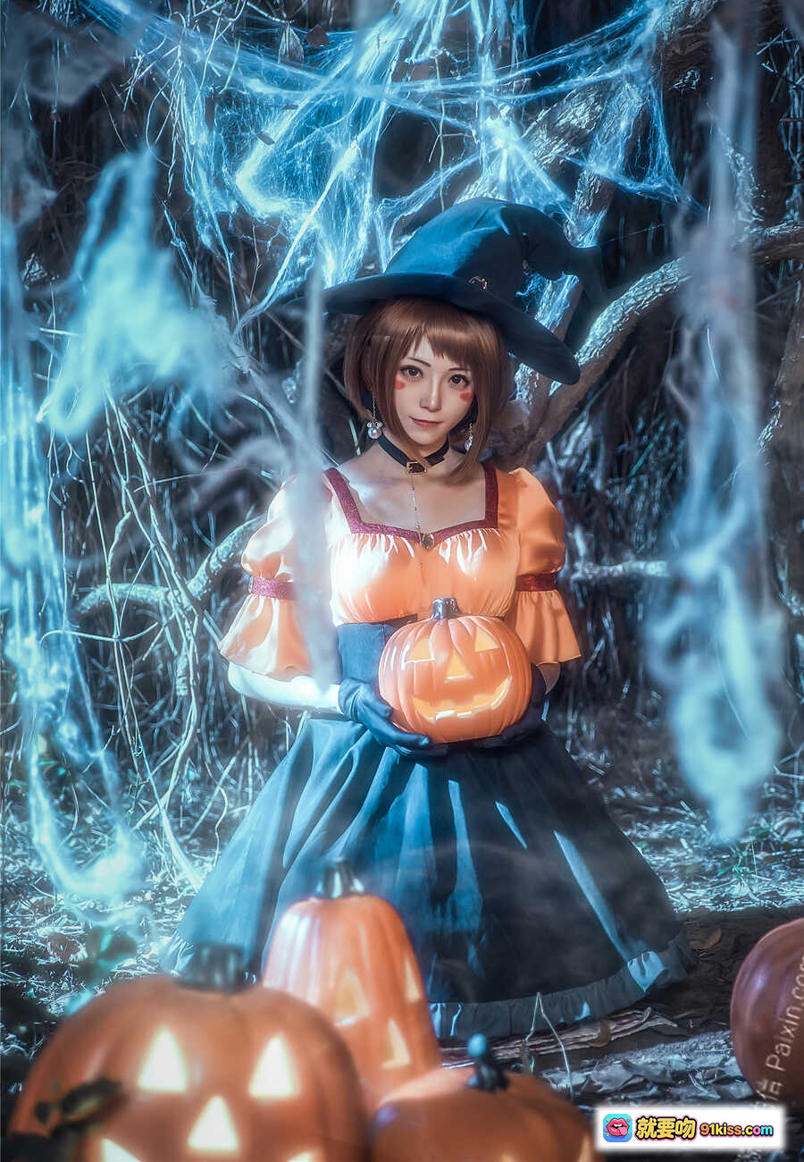 图片[5] - Kitaro绮太郎COS我的英雄学院万圣节主题 电光特效南瓜森林女巫造型 精美cosplay写真集 - 就要吻