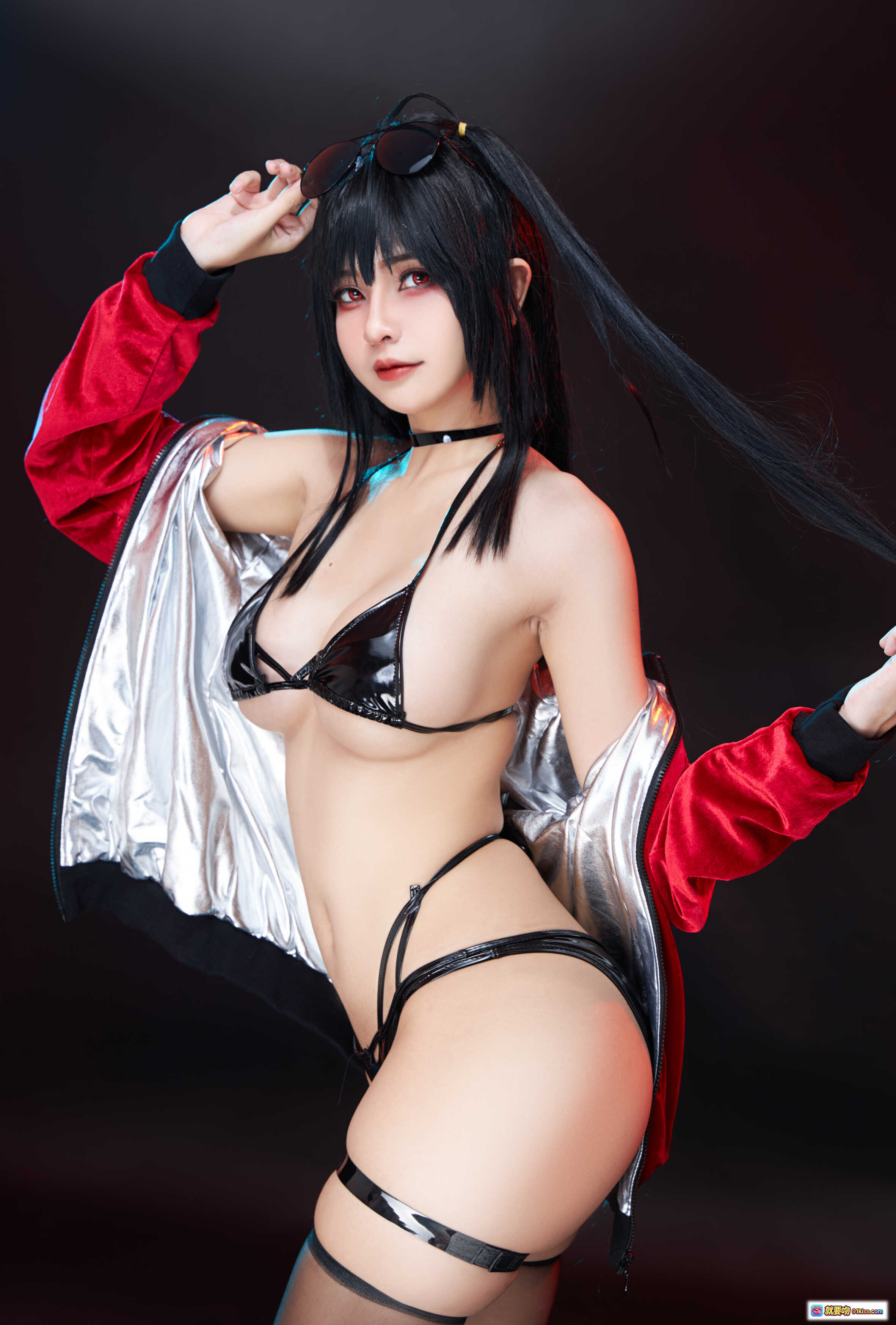 图片[5] - Azami NO.003 大鳳 RACE QUEEN 黑色亮面比基尼+吊袜带+颈圈 Cosplay 写真 20P 185MB 高清性感美图 - 就要吻
