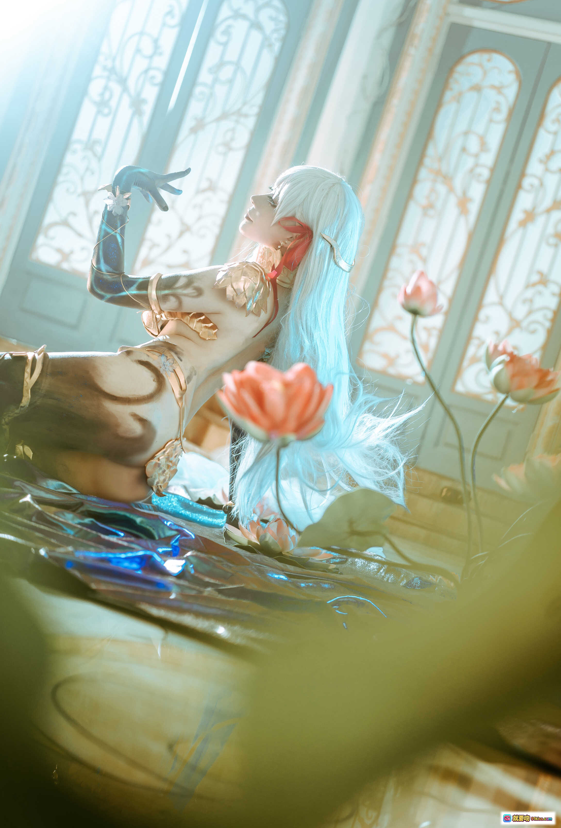 图片[3] - 念念_D NO.007 迦摩 Cosplay 精美写真 | 白发红饰 奢华服饰 华丽场景 9P高清图集 - 就要吻