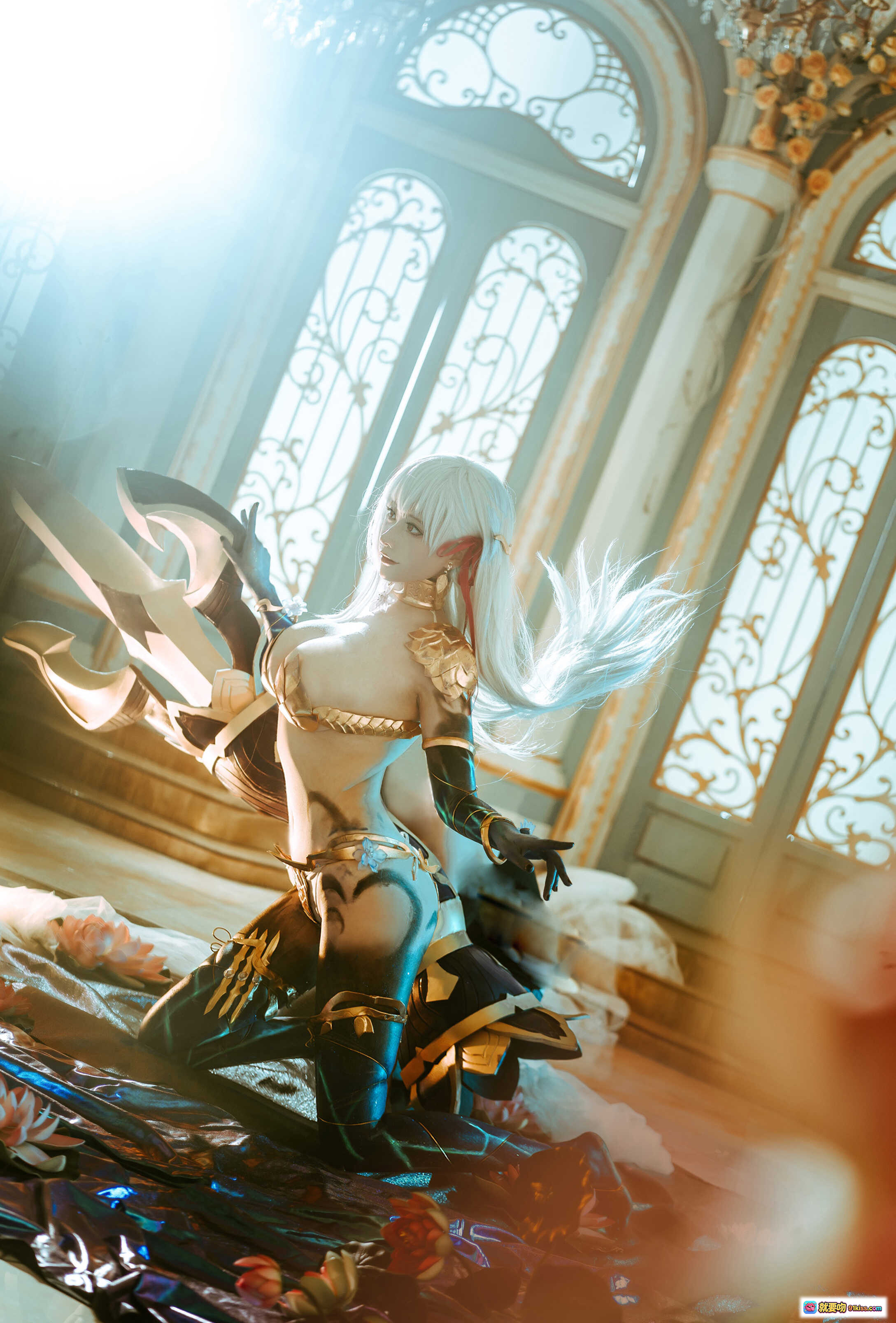 图片[5] - 念念_D NO.007 迦摩 Cosplay 精美写真 | 白发红饰 奢华服饰 华丽场景 9P高清图集 - 就要吻