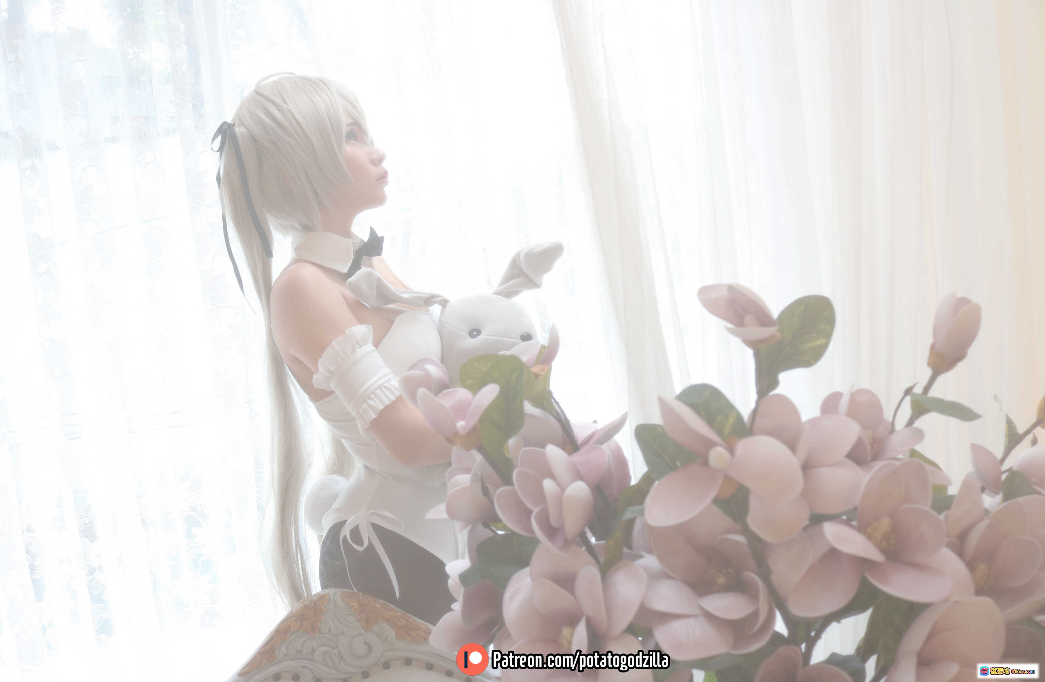 图片[5] - Sora Kasugano Bunny Suit Cosplay 美腿黑丝高跟 白色兔女郎装 室内柔光写真 31P高清图集 Potato Godzilla NO.027 - 就要吻