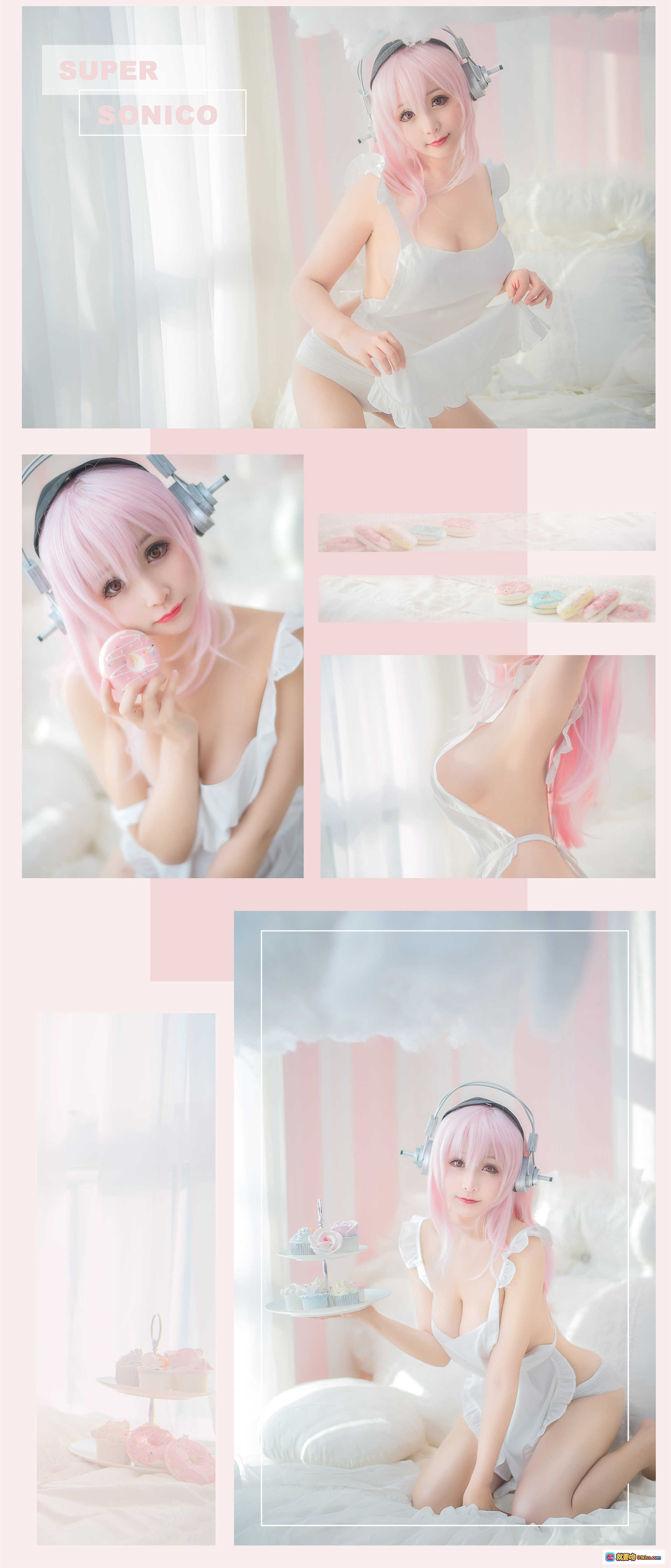 图片[8] - 三刀刀miido索尼子cosplay粉发少女白色蕾丝睡衣耳机萌系写真33P高清图集 - 就要吻