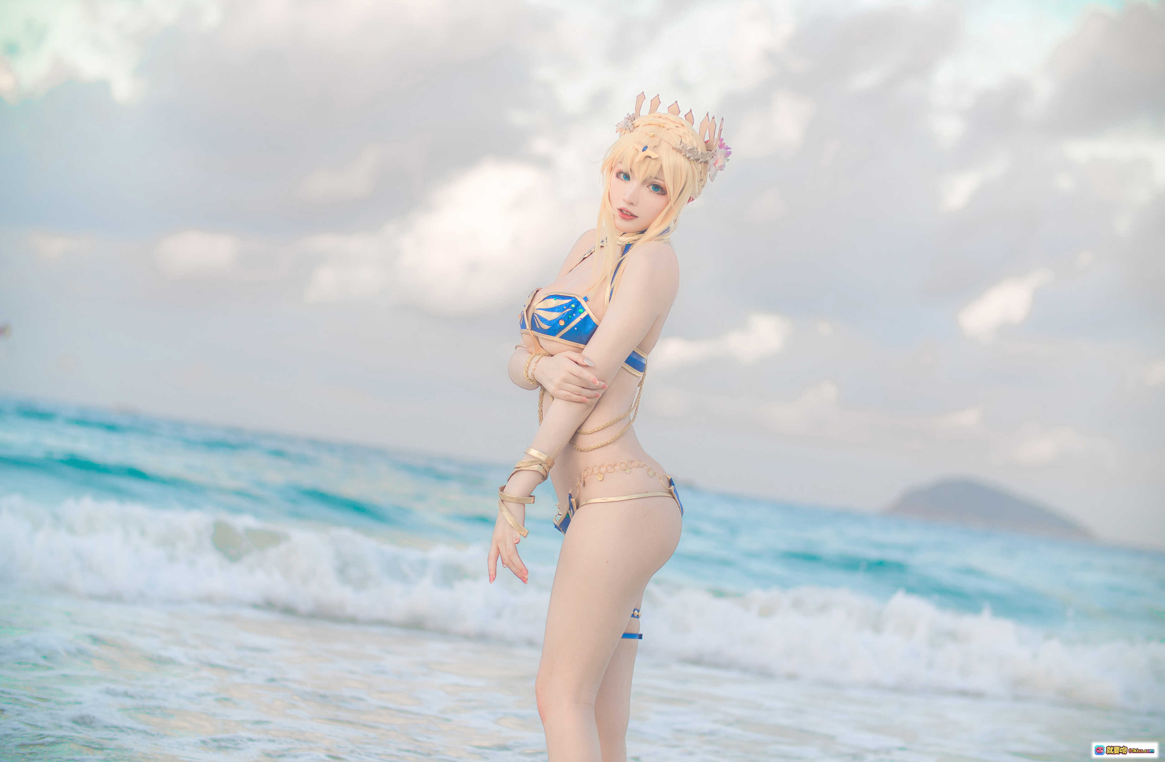 图片[10] - 起司块wii NO.028 白枪泳装cosplay海滩写真 48P高清图集 金发比基尼少女海边摆拍 美腿湿沙倒影 自然光人像摄影 - 就要吻