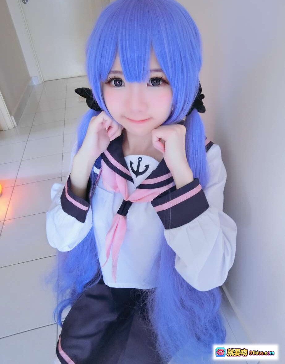 图片[7] - Sally Dorasnow NO.011 独角兽JK制服 Cosplay 紫发少女 白色毛绒独角兽发饰 校园风写真 34P高清图集 - 就要吻