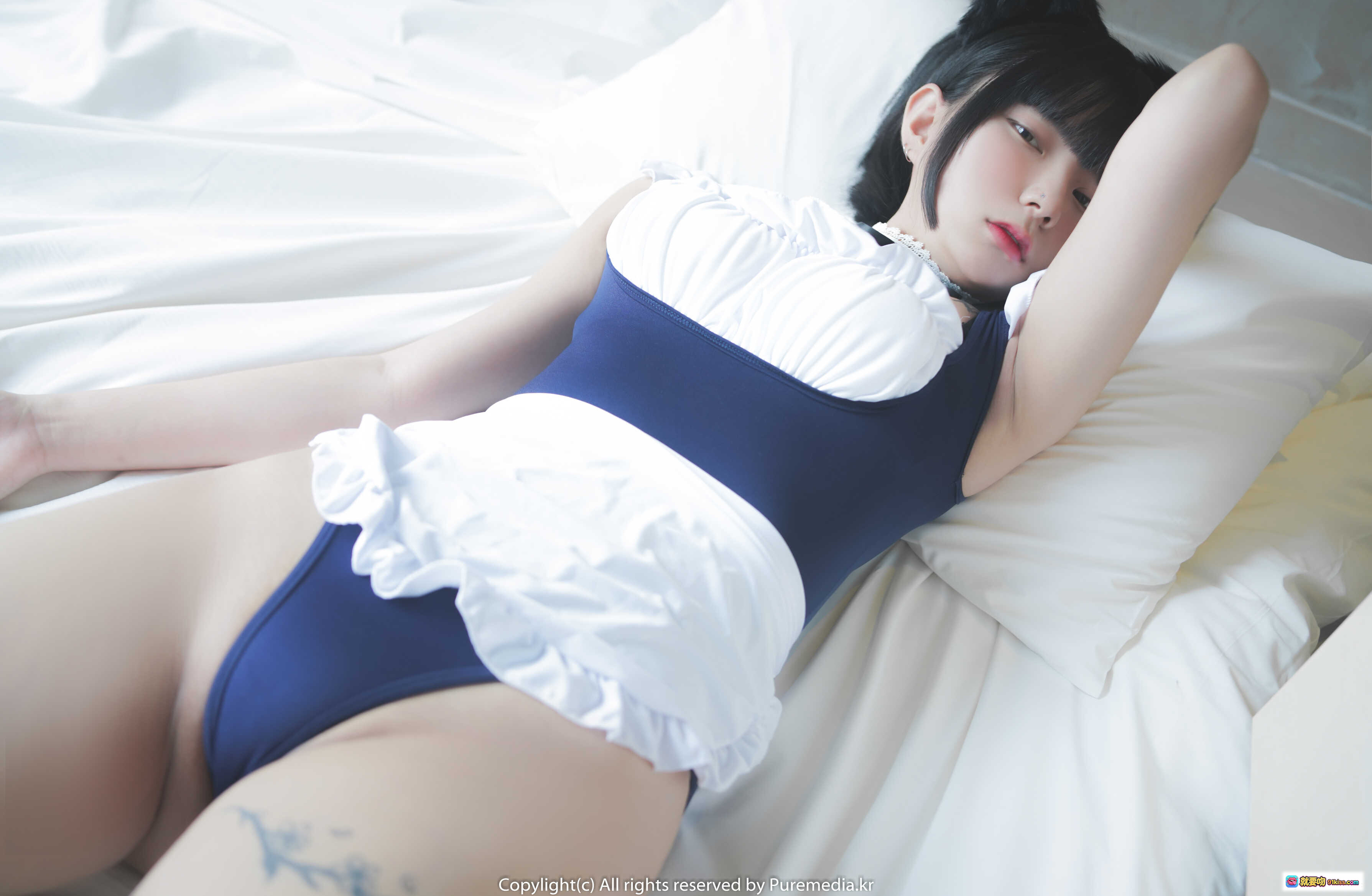 图片[4] - 韩国妹子Hizzy 2 猫耳女仆装黑丝美腿写真 – PURE MEDIA VOL.37 优雅沙发坐姿性感大片 - 就要吻