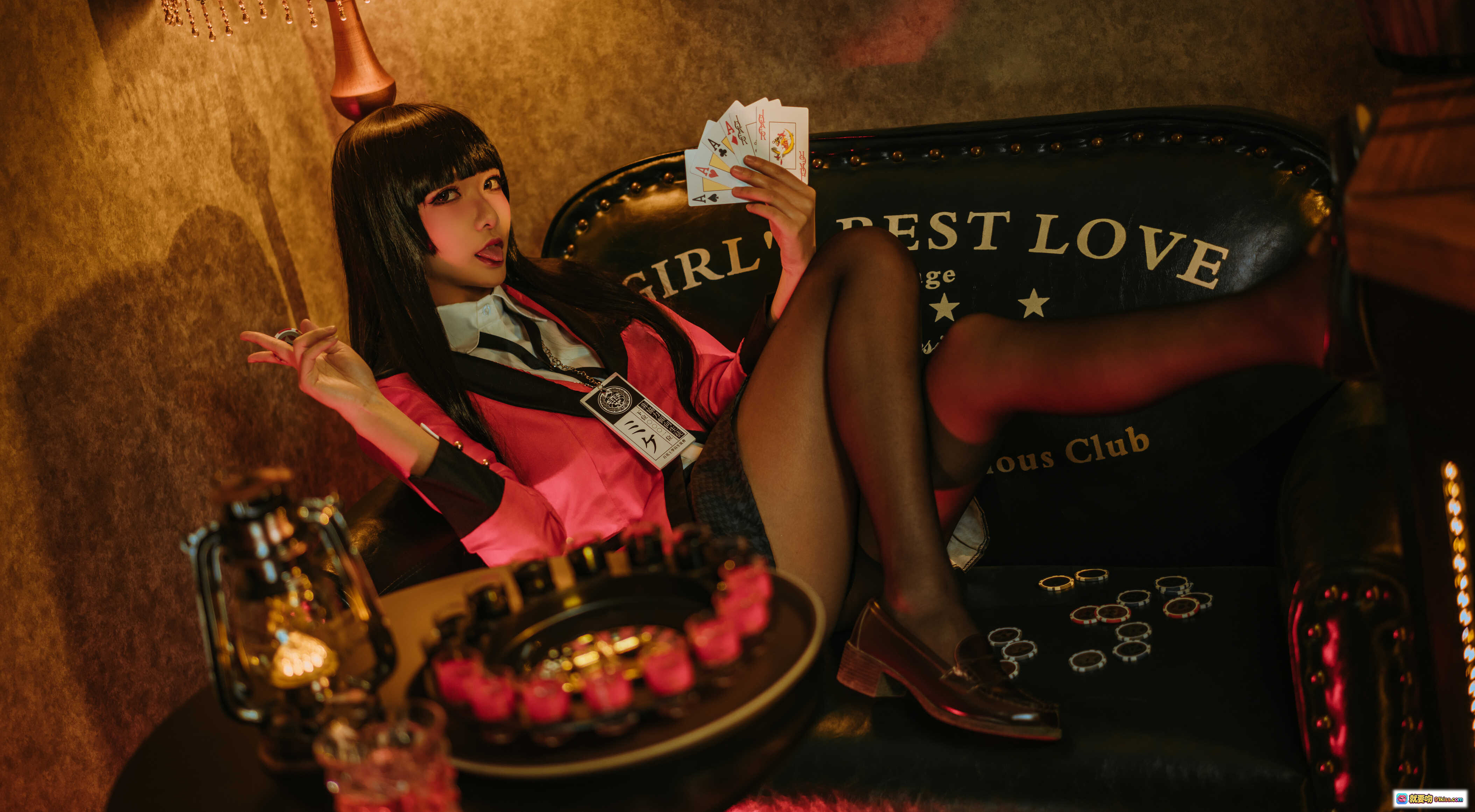 图片[7] - 源纱希cos蛇喰梦子粉黑制服酒吧场景写真17P高清美图 - 就要吻