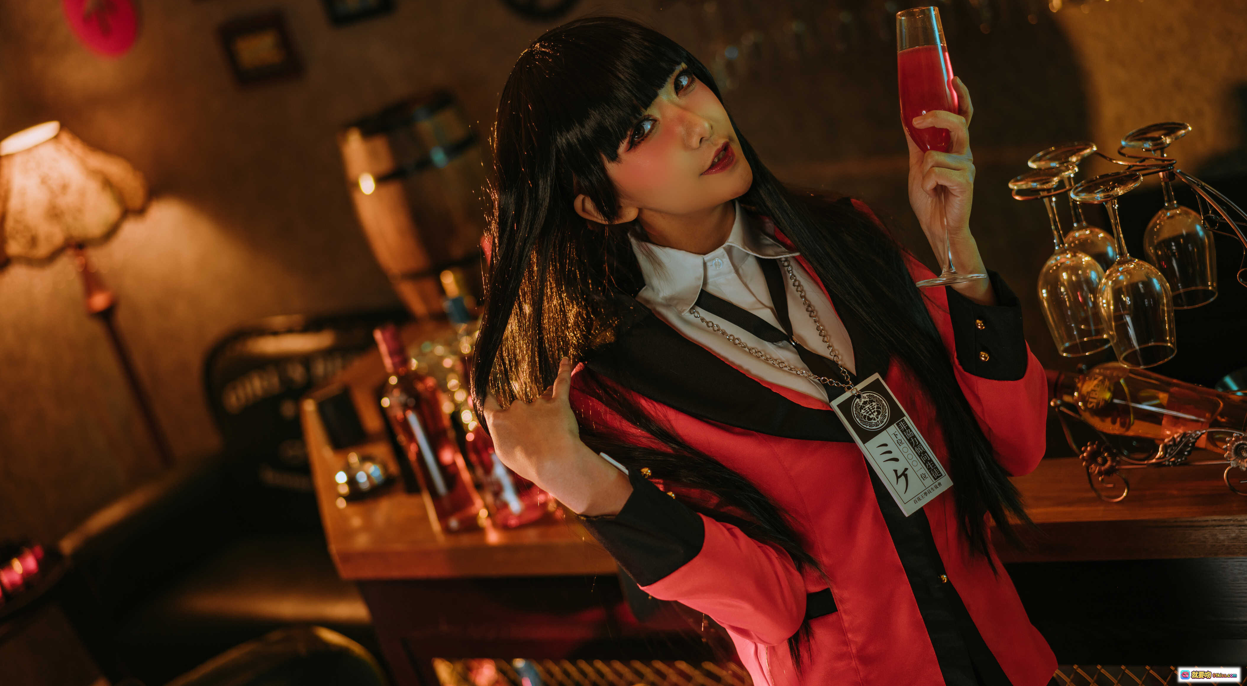 图片[2] - 源纱希cos蛇喰梦子粉黑制服酒吧场景写真17P高清美图 - 就要吻