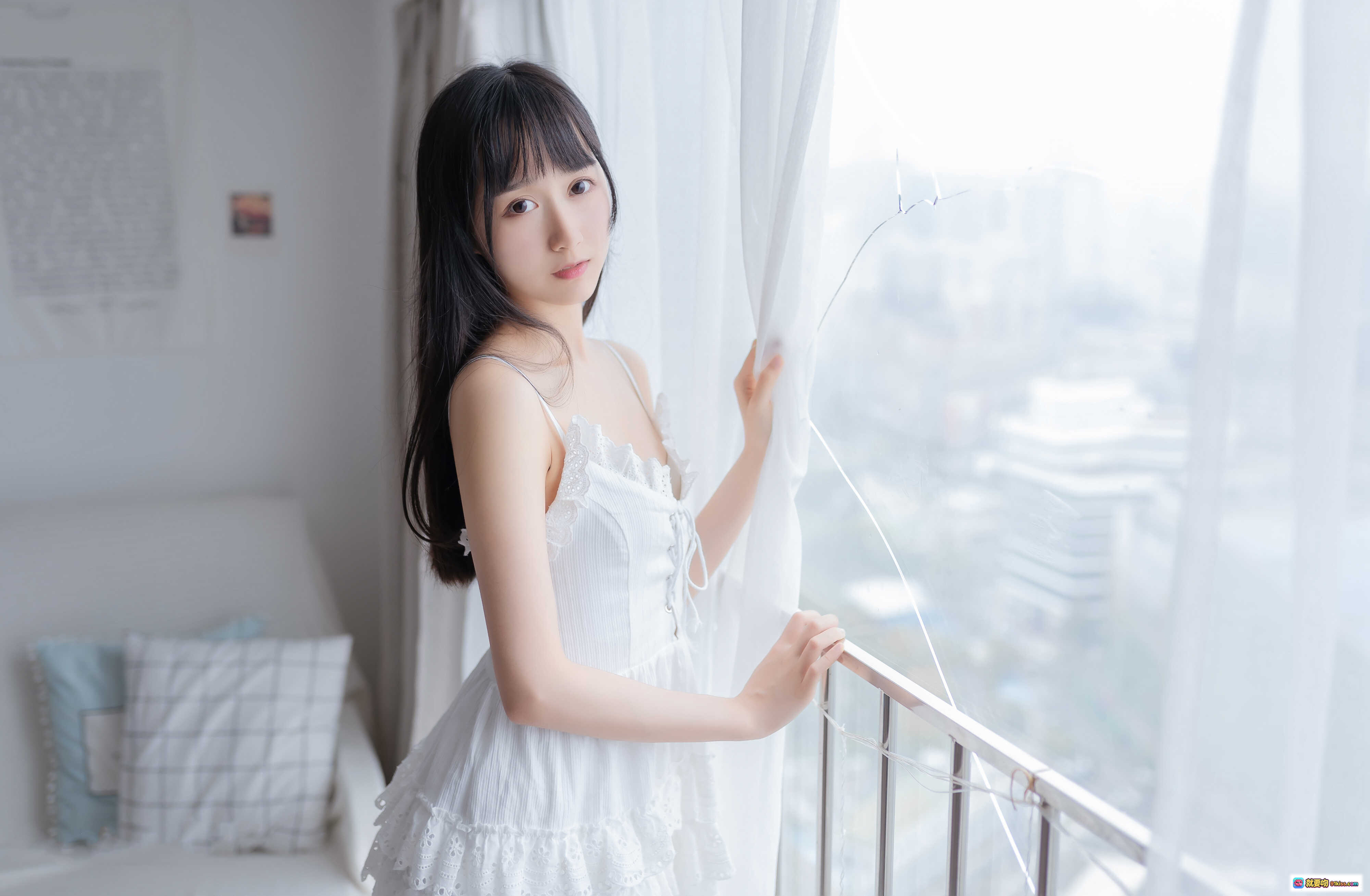 图片[3] - 木绵绵OwO NO.049 白色睡裙美腿特写 40P高清写真 软妹风纯欲风居家私房摄影 无视频 - 就要吻