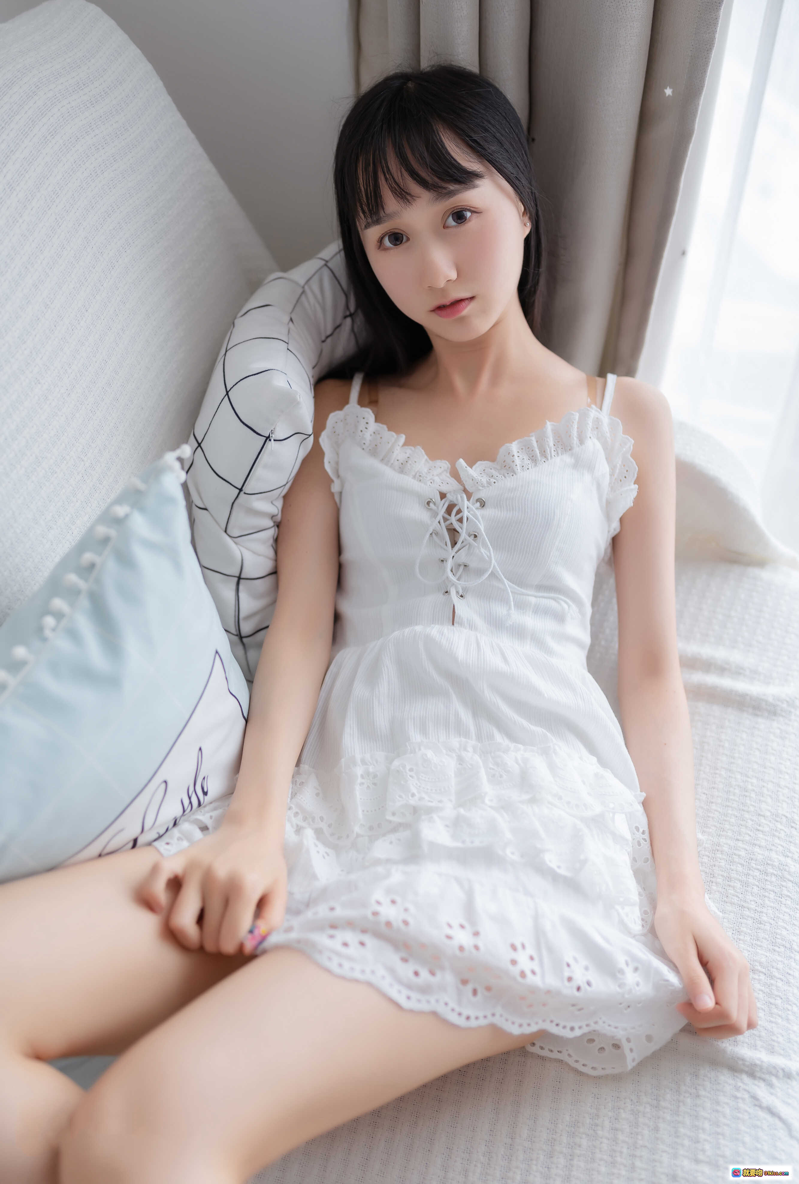 图片[6] - 木绵绵OwO NO.049 白色睡裙美腿特写 40P高清写真 软妹风纯欲风居家私房摄影 无视频 - 就要吻