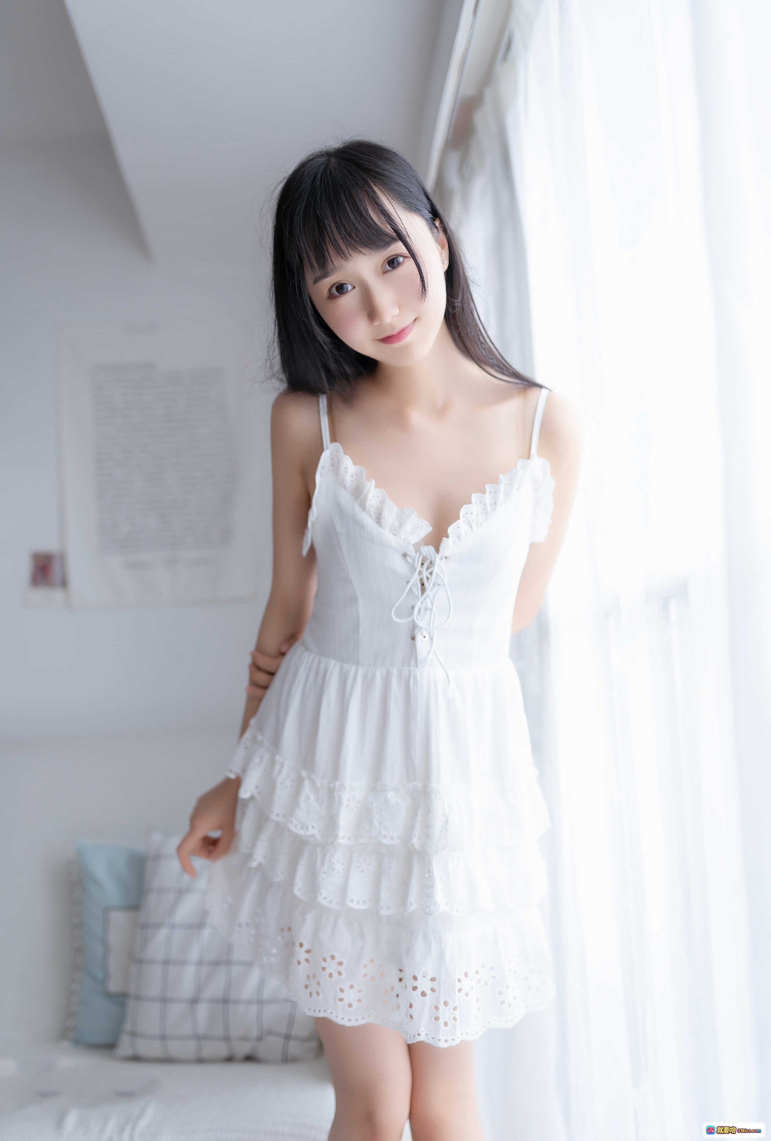 图片[4] - 木绵绵OwO NO.049 白色睡裙美腿特写 40P高清写真 软妹风纯欲风居家私房摄影 无视频 - 就要吻